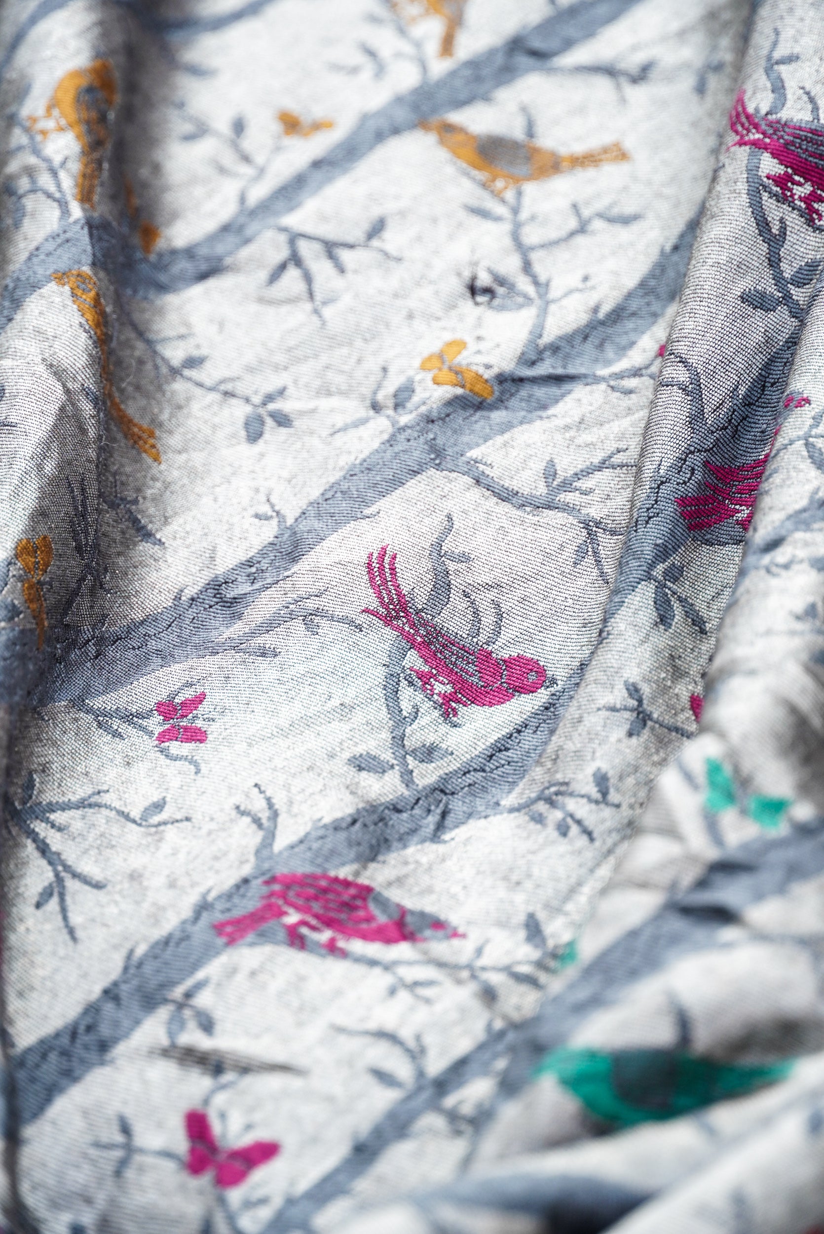 Handwoven Banarasi Tussar Georgette Bird Saree