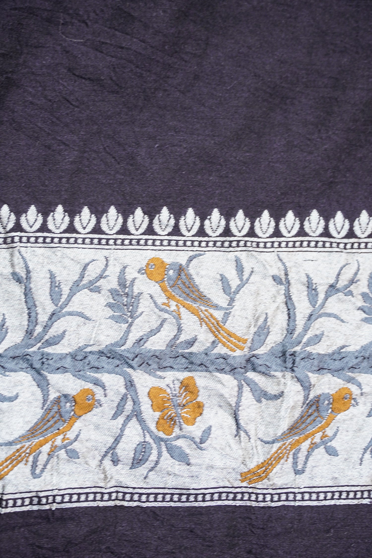 Handwoven Banarasi Tussar Georgette Bird Saree