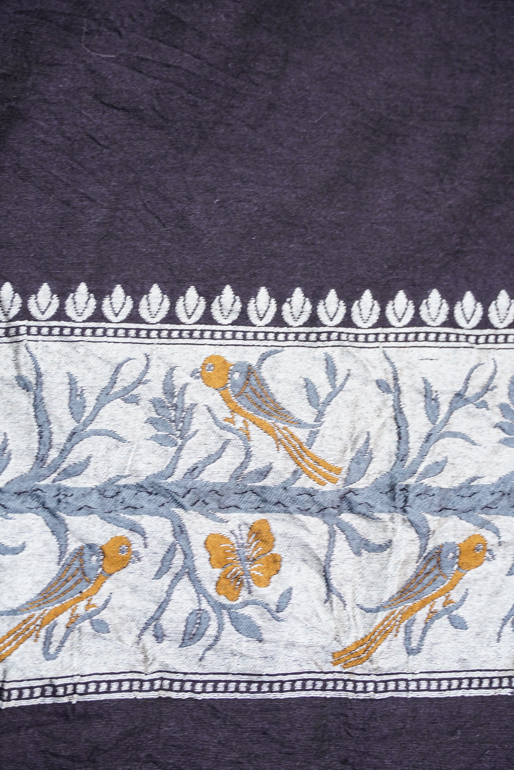 Handwoven Banarasi Tussar Georgette Bird Saree