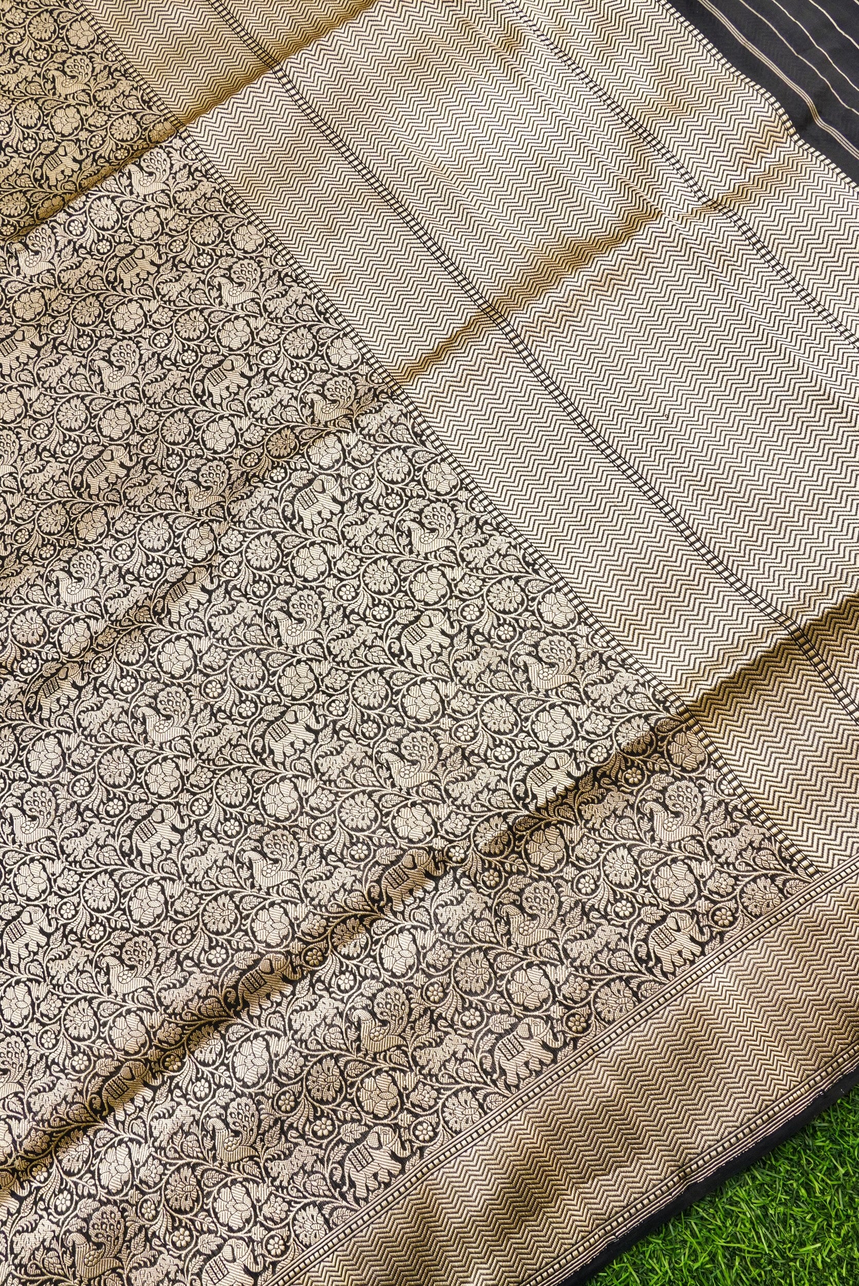 Handloom Banarasi Katan Silk Shikargah Dupatta