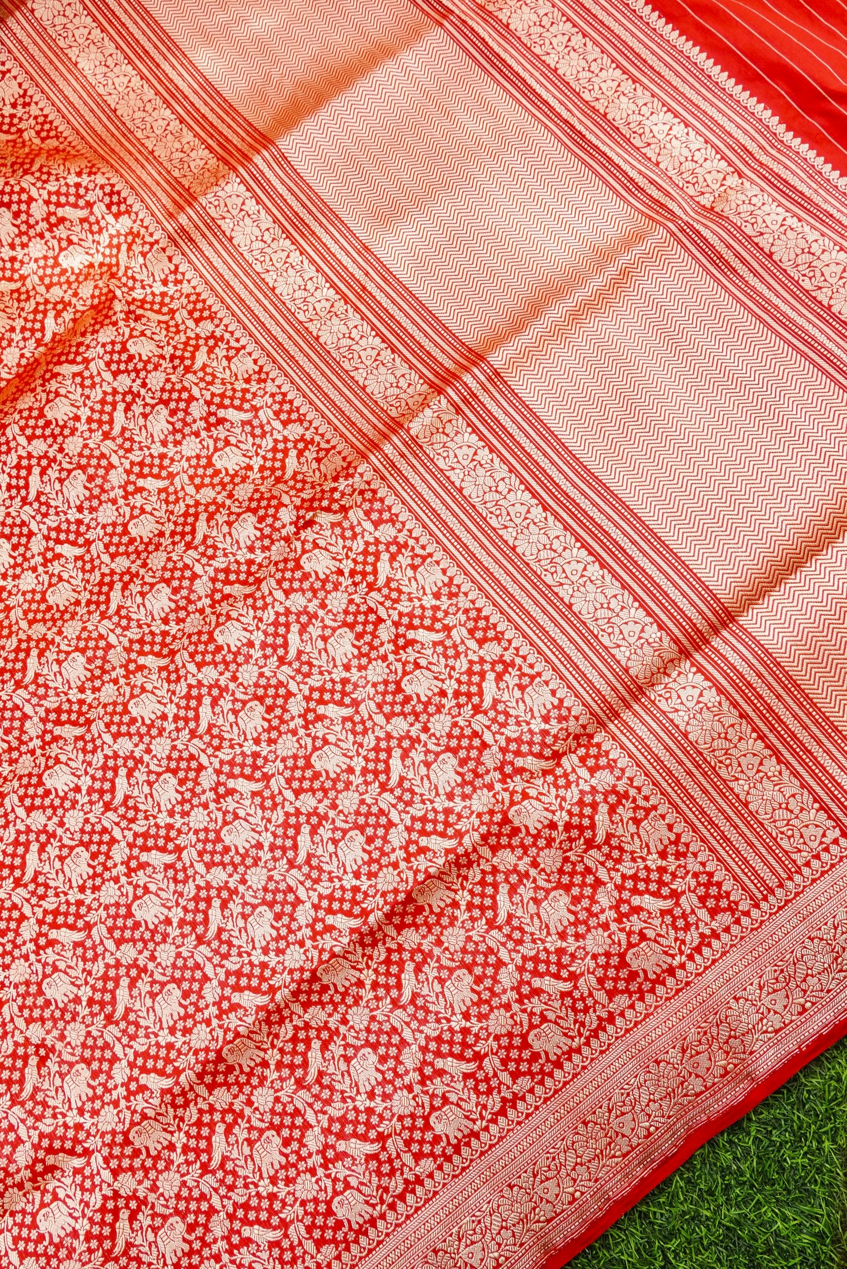 Handloom Banarasi Katan Silk Shikargah Dupatta