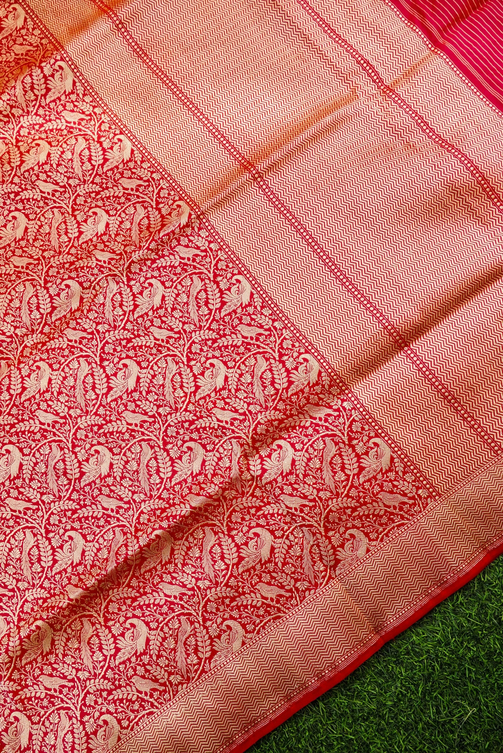 Handloom Banarasi Katan Silk Shikargah Dupatta