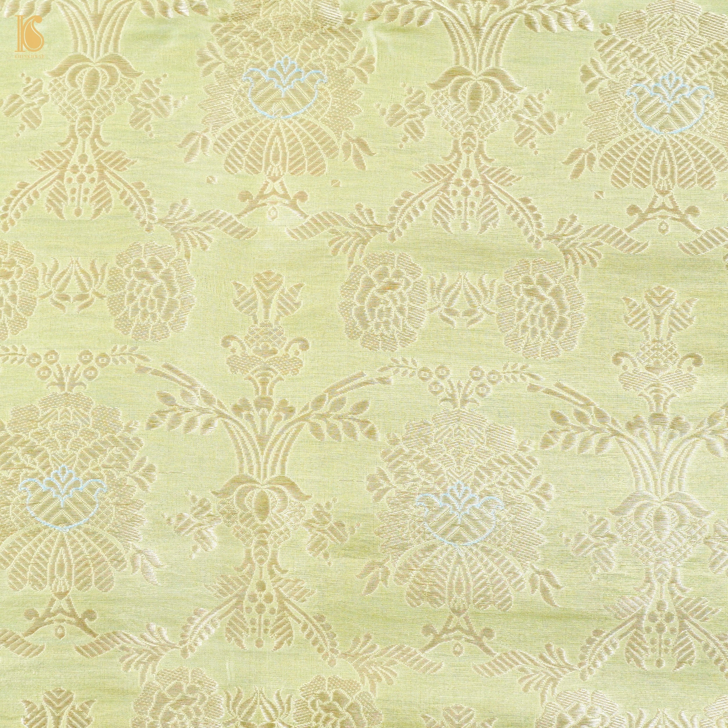 Pure Brocade Banarasi Mehraab Boota Fabric