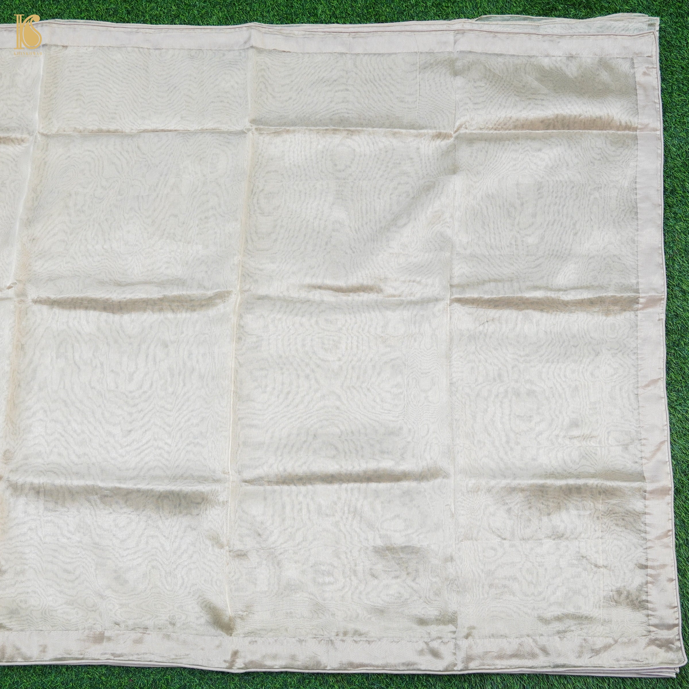 Silver Pure Tissue Silk Handwoven Banarasi Saree - Khinkhwab