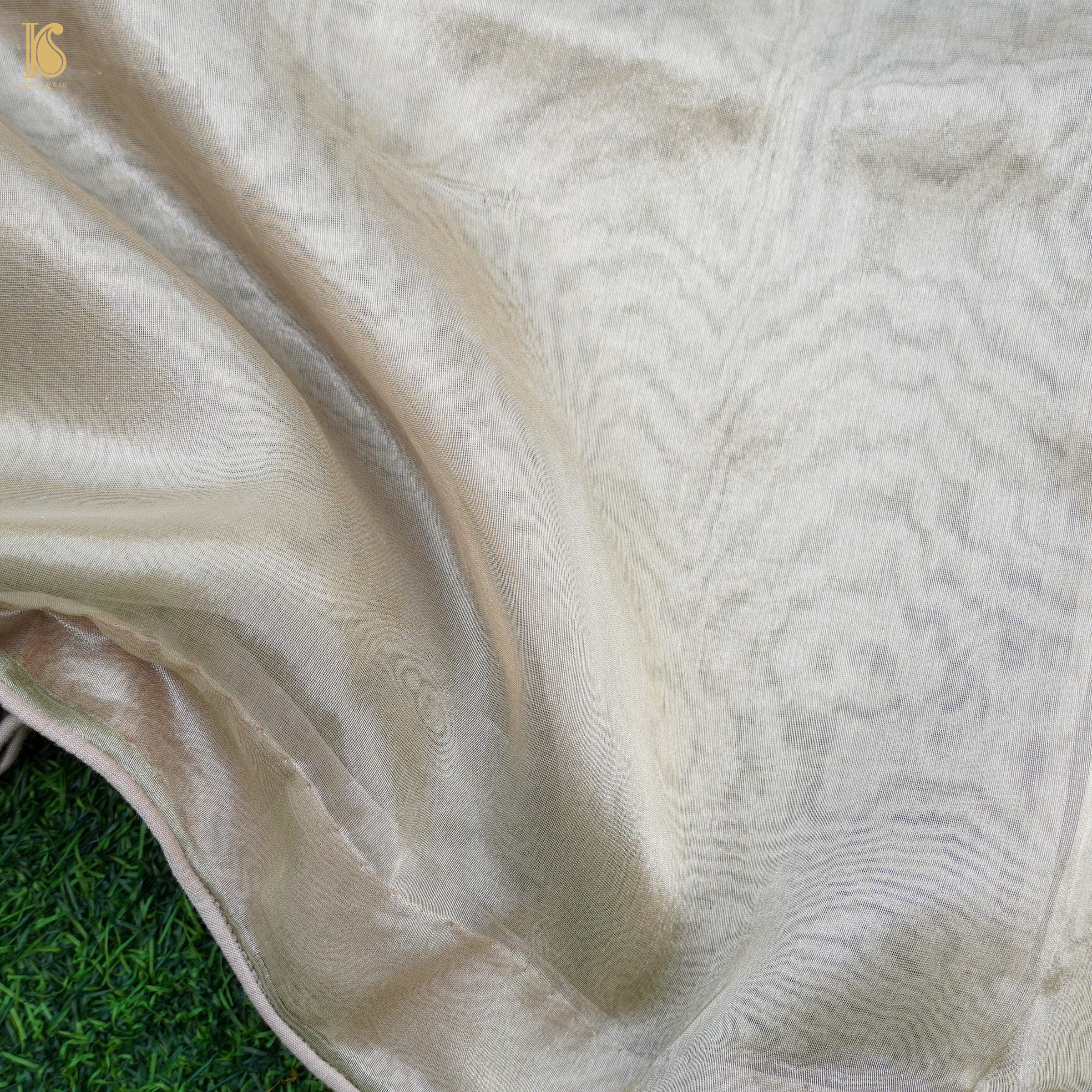 Silver Pure Tissue Silk Handwoven Banarasi Saree - Khinkhwab