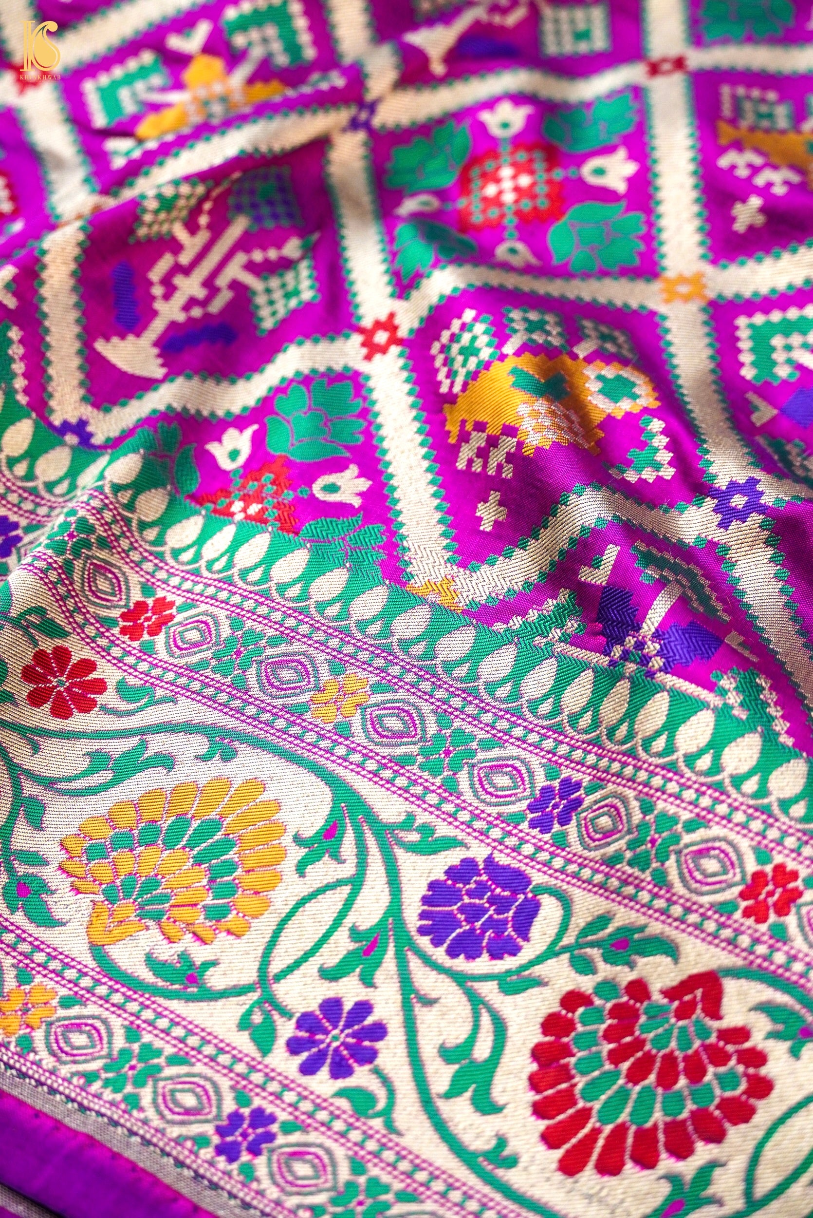 Handwoven Banarasi Katan Silk Patola Saree