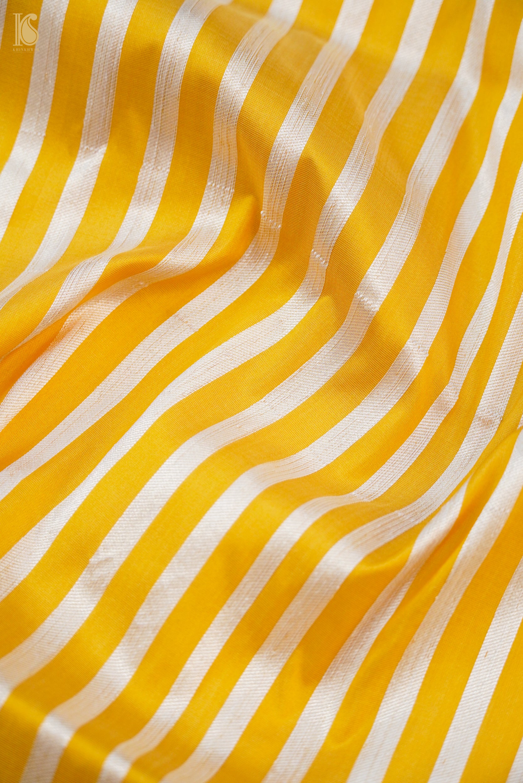 Handloom Banarasi Silk Tanchoi Stripes Saree
