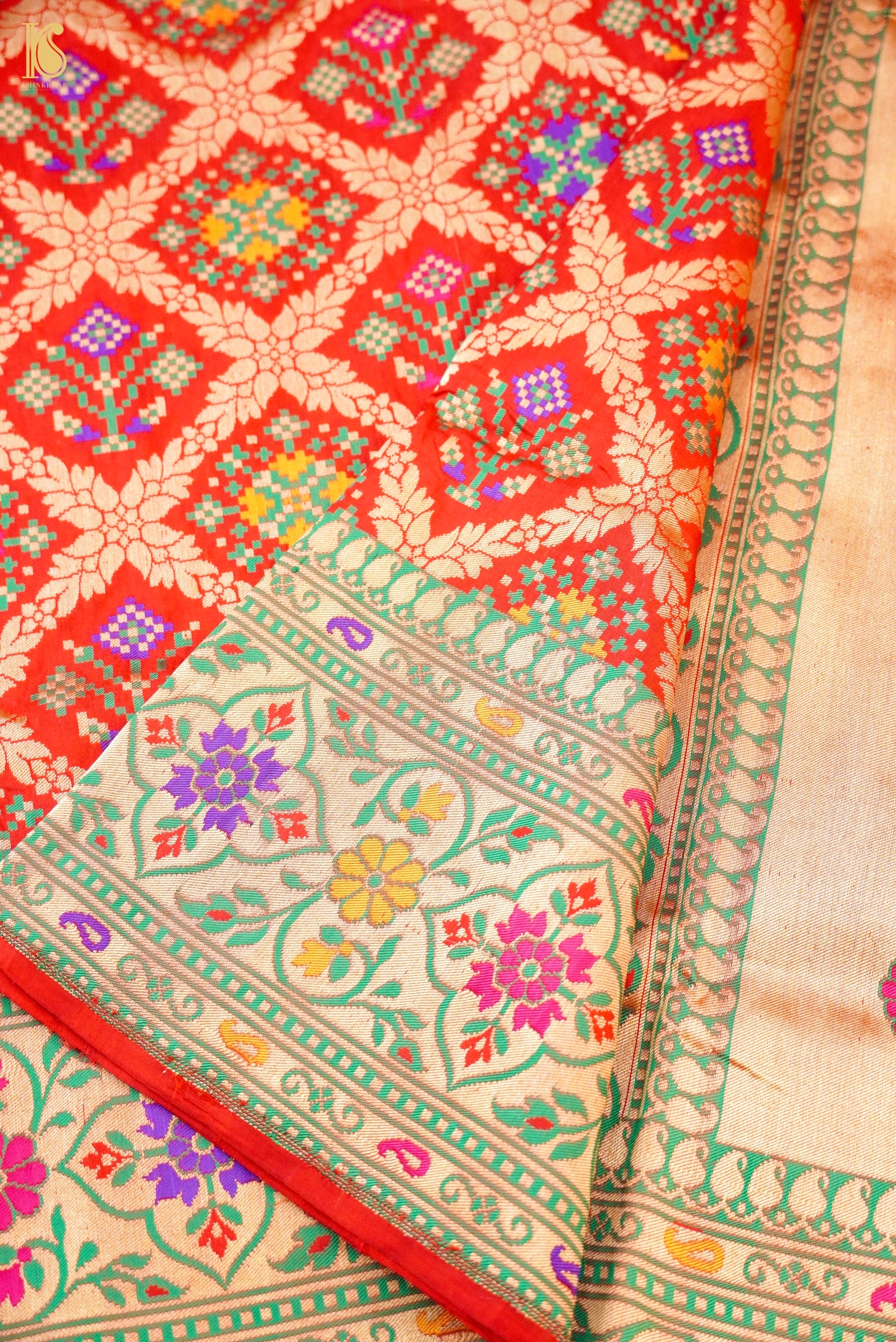 Handwoven Banarasi Katan Silk Patola Saree