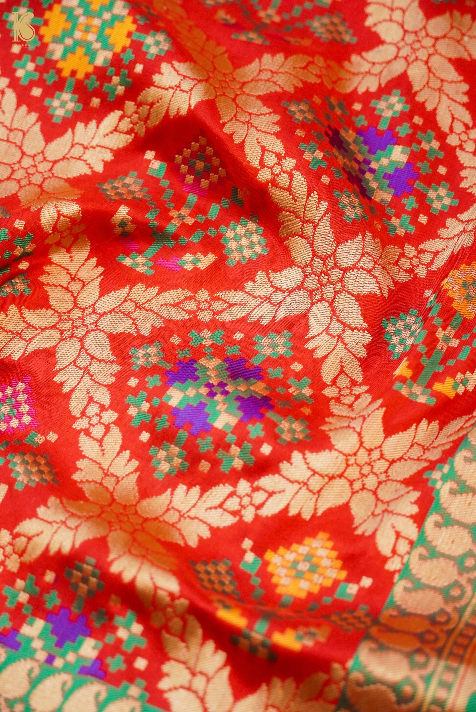 Handwoven Banarasi Katan Silk Patola Saree