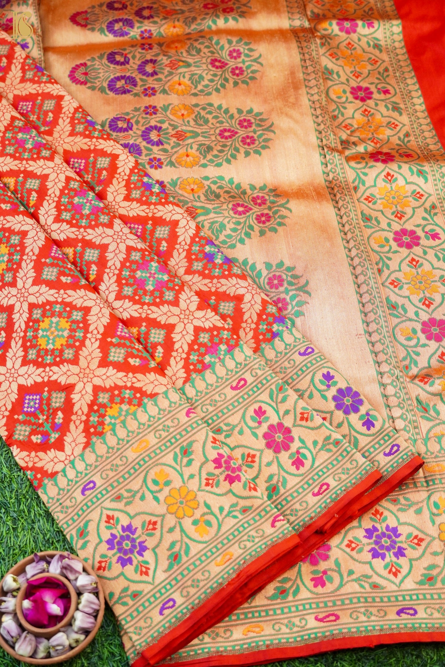Handwoven Banarasi Katan Silk Patola Saree