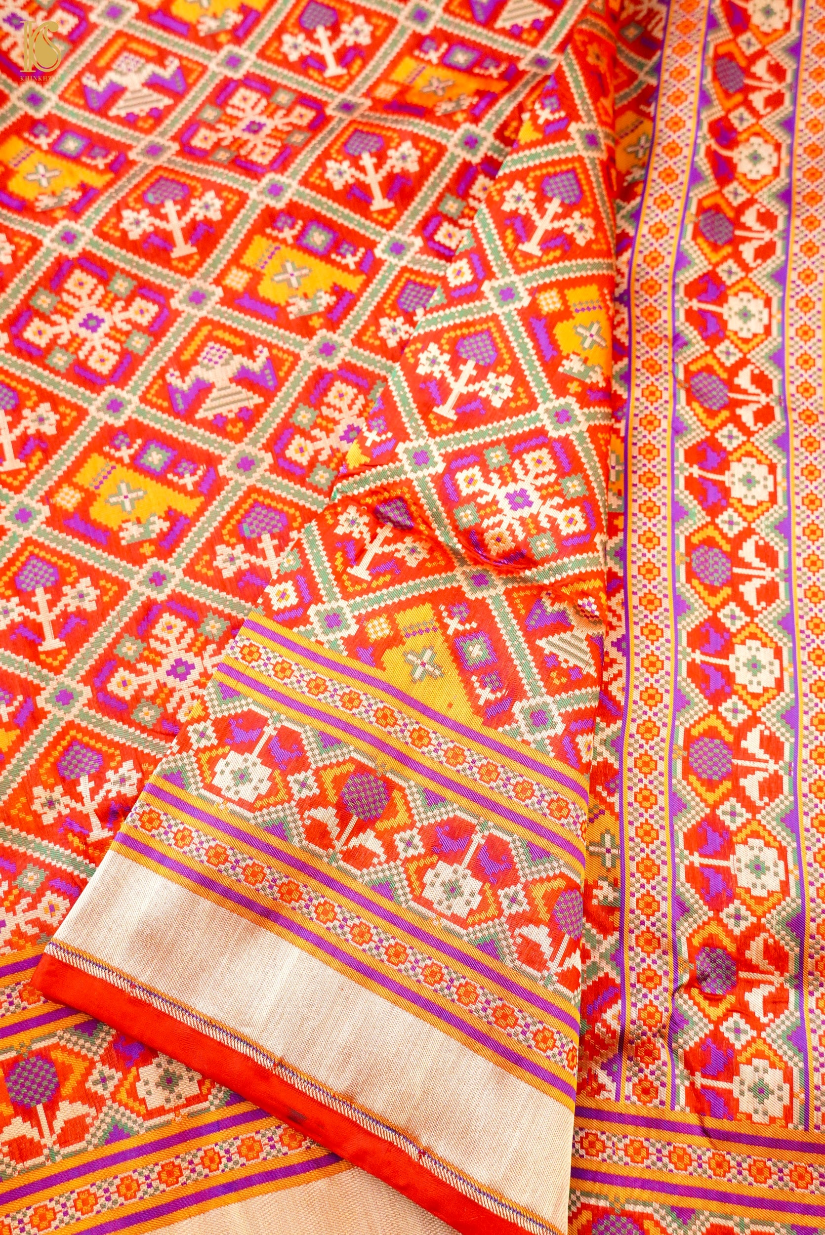 Handwoven Banarasi Katan Silk Patola Saree