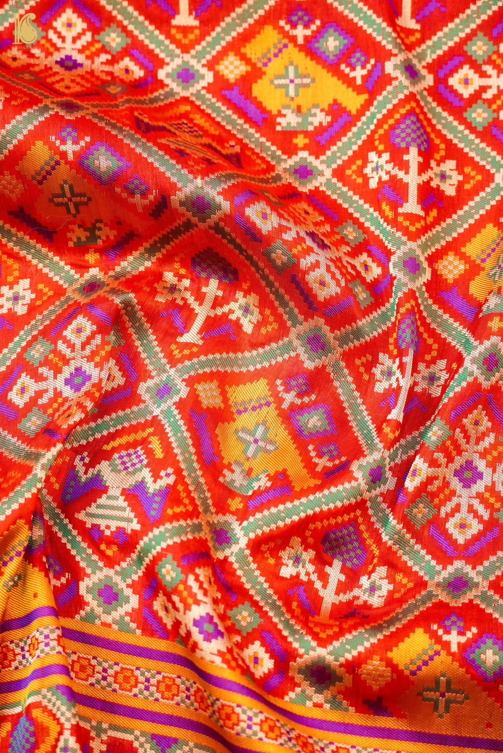 Handwoven Banarasi Katan Silk Patola Saree