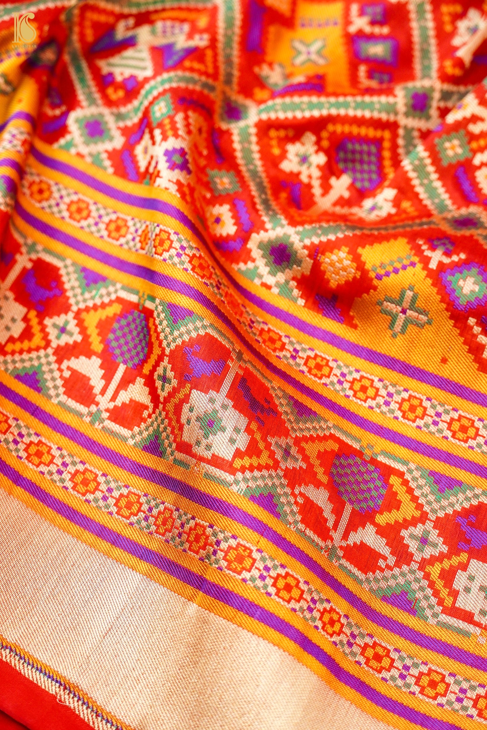 Handwoven Banarasi Katan Silk Patola Saree