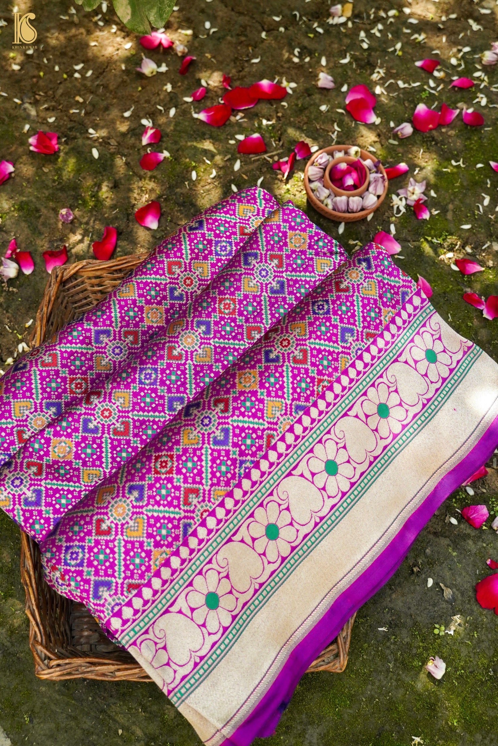 Handwoven Banarasi Katan Silk Patola Saree