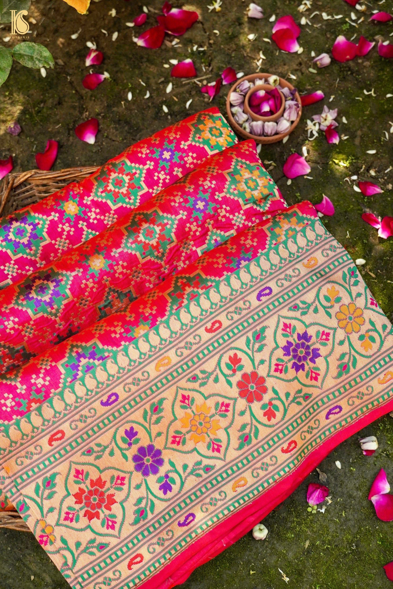 Handwoven Banarasi Katan Silk Patola Saree