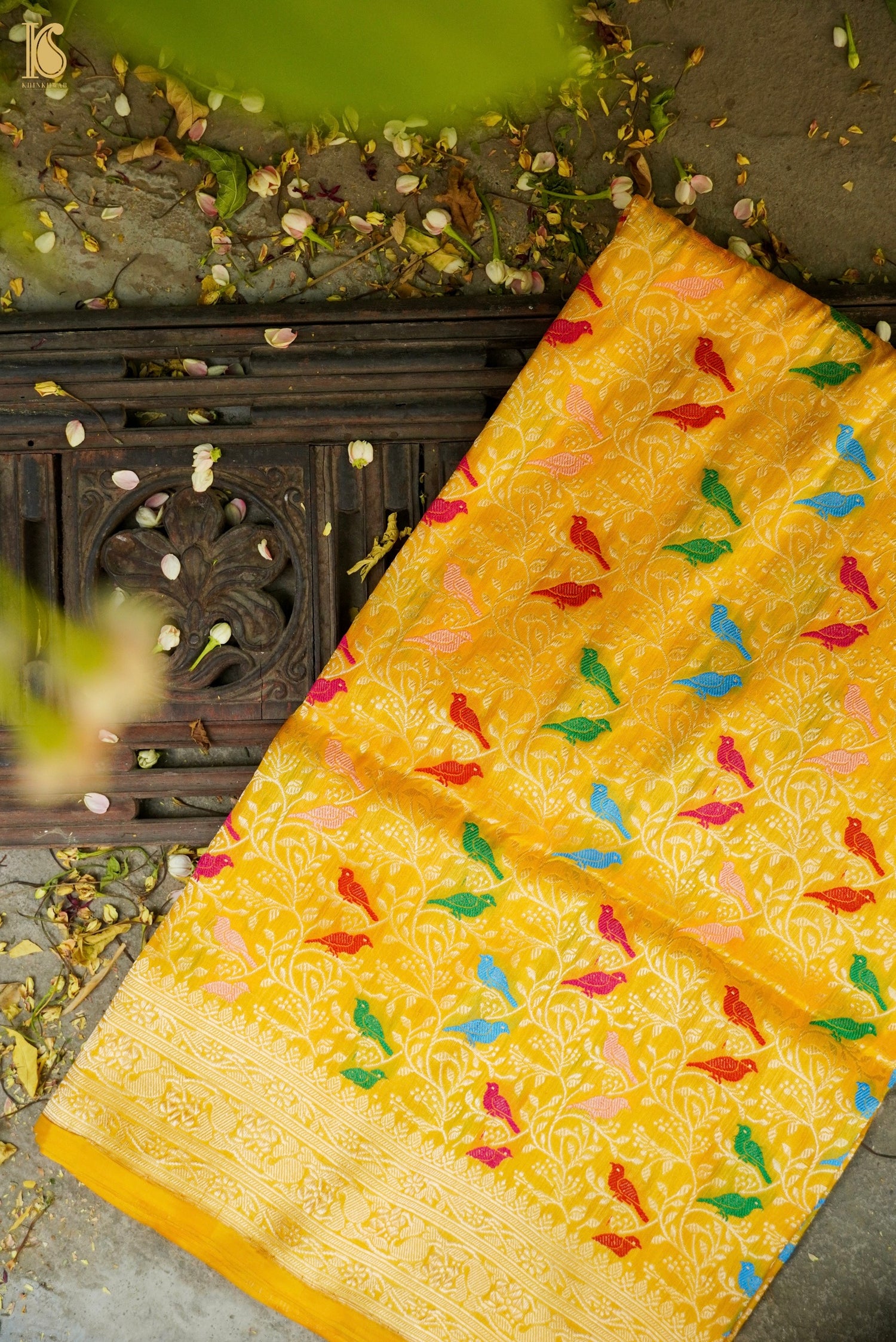 Handloom Banarasi Katan Silk Chidiya Saree