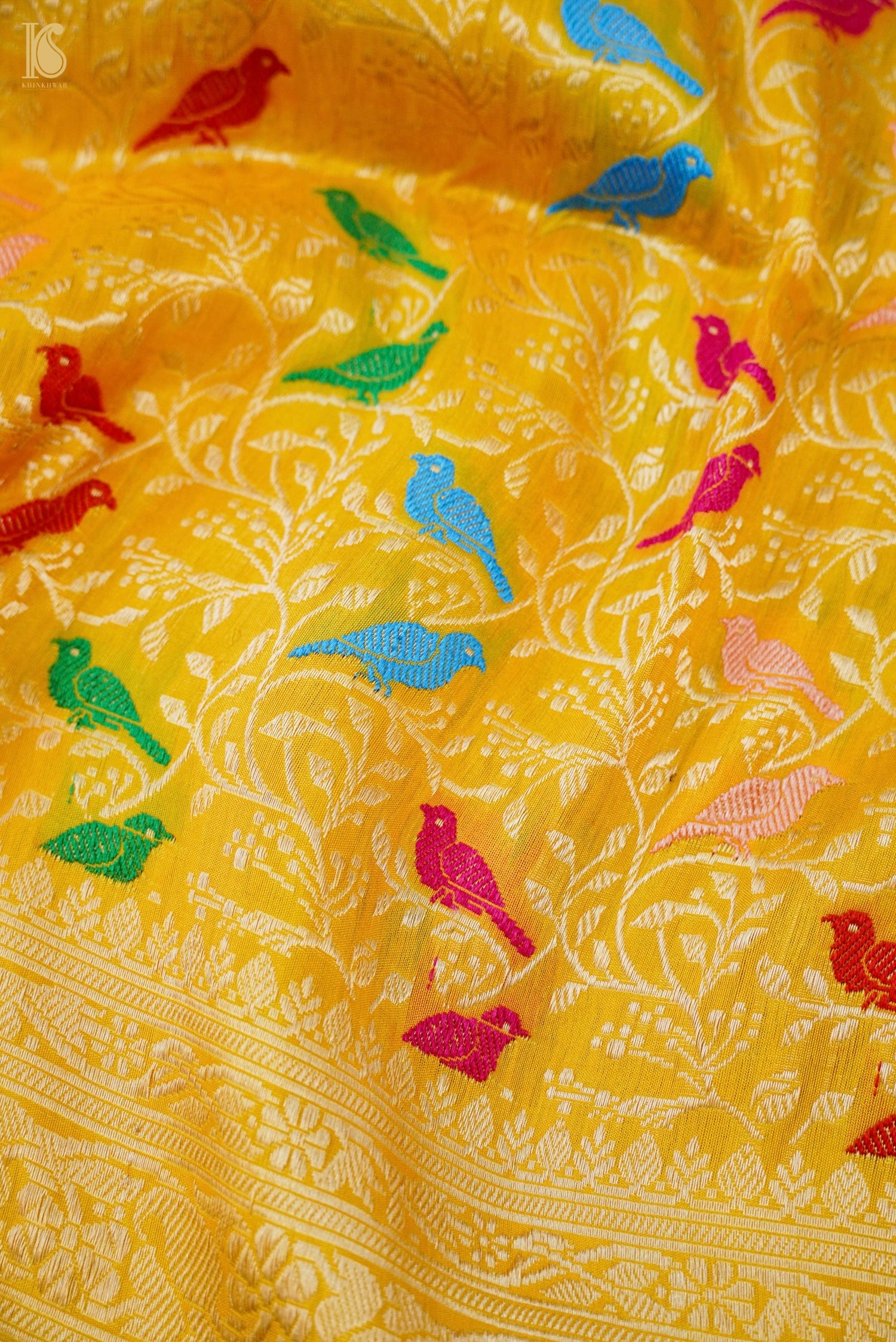 Handloom Banarasi Katan Silk Chidiya Dupatta