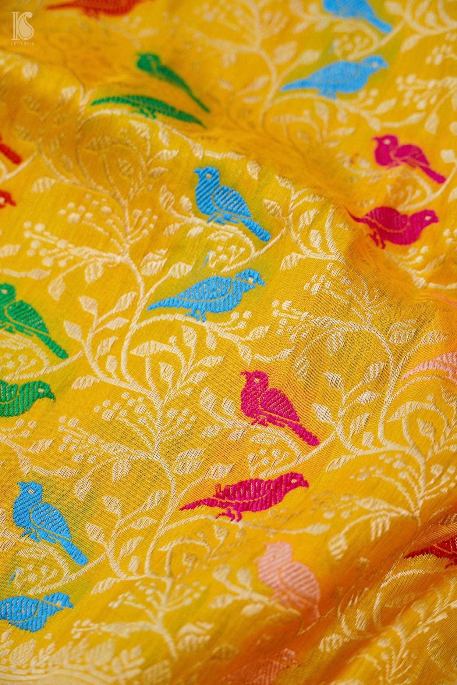 Handloom Banarasi Katan Silk Chidiya Dupatta