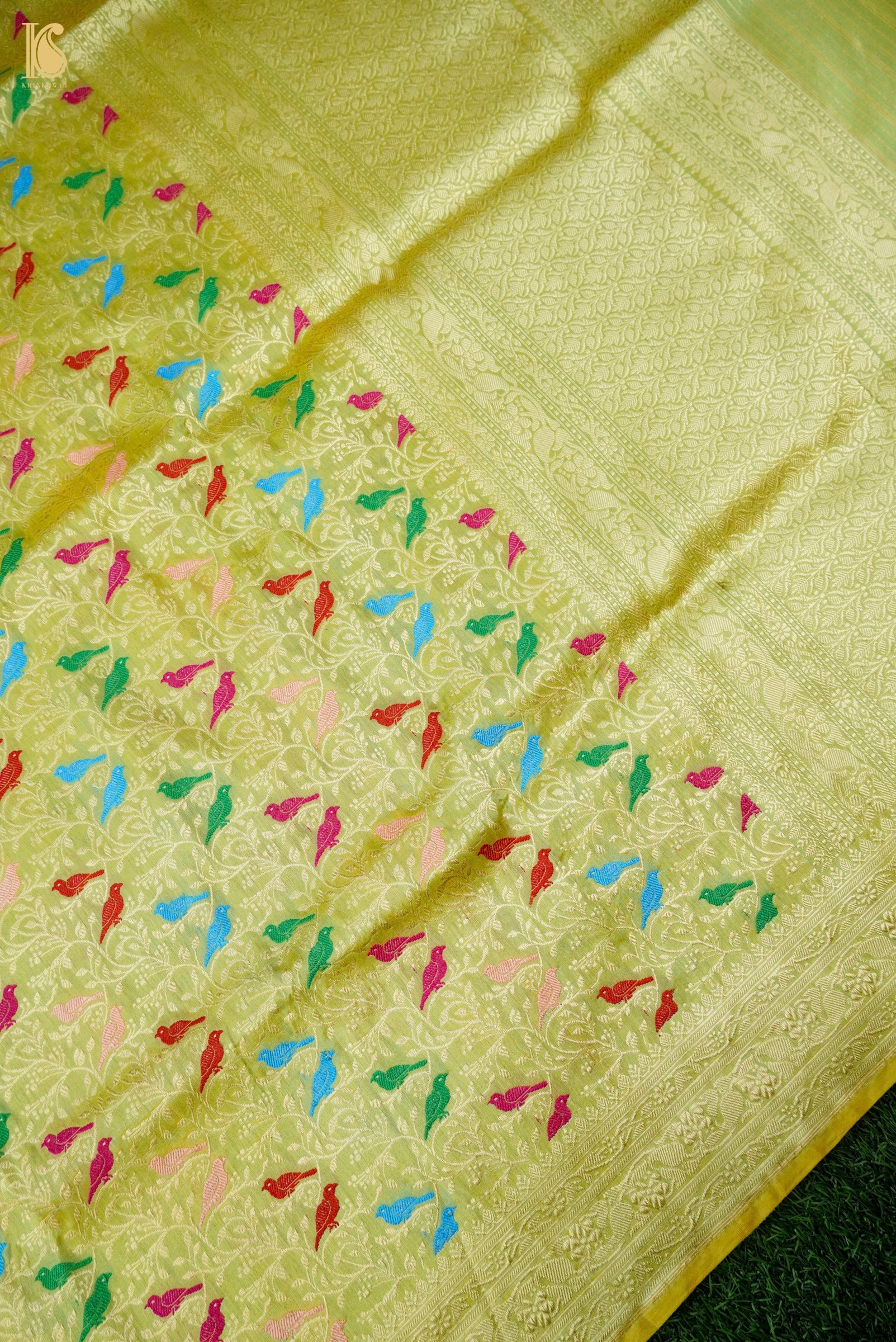 Handloom Banarasi Katan Silk Chidiya Saree