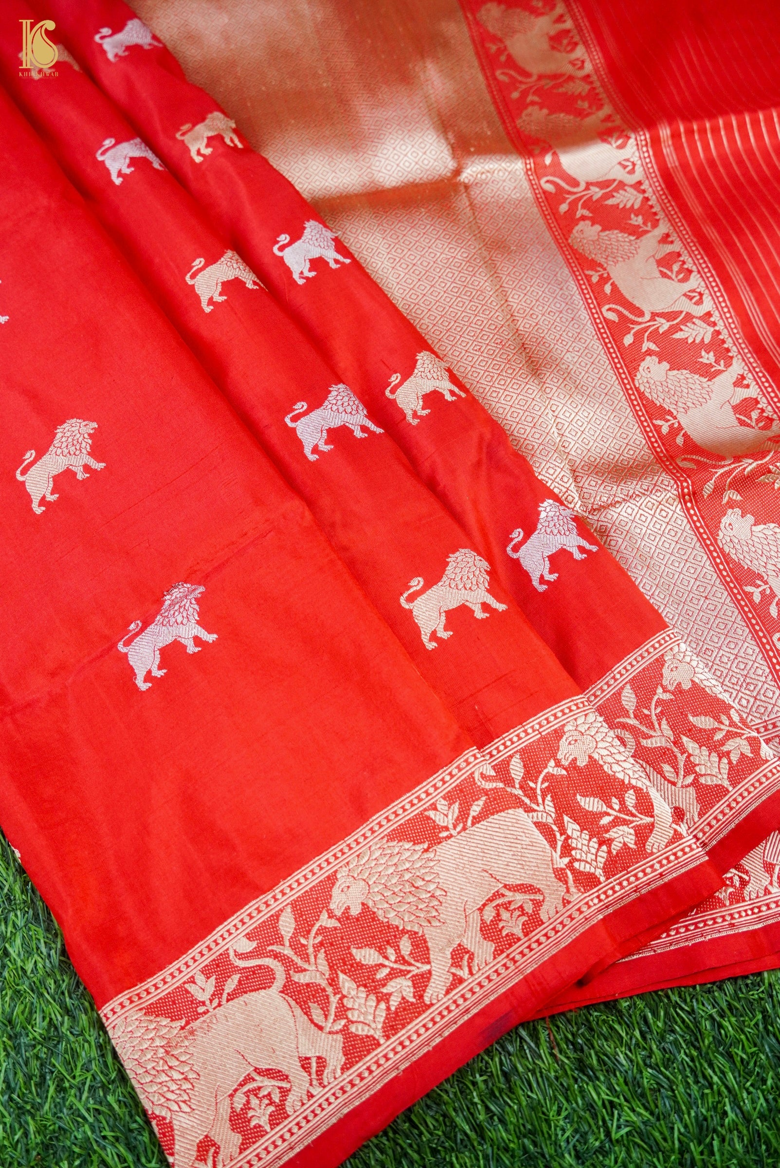 Handloom Banarasi Katan Sher Boota Saree