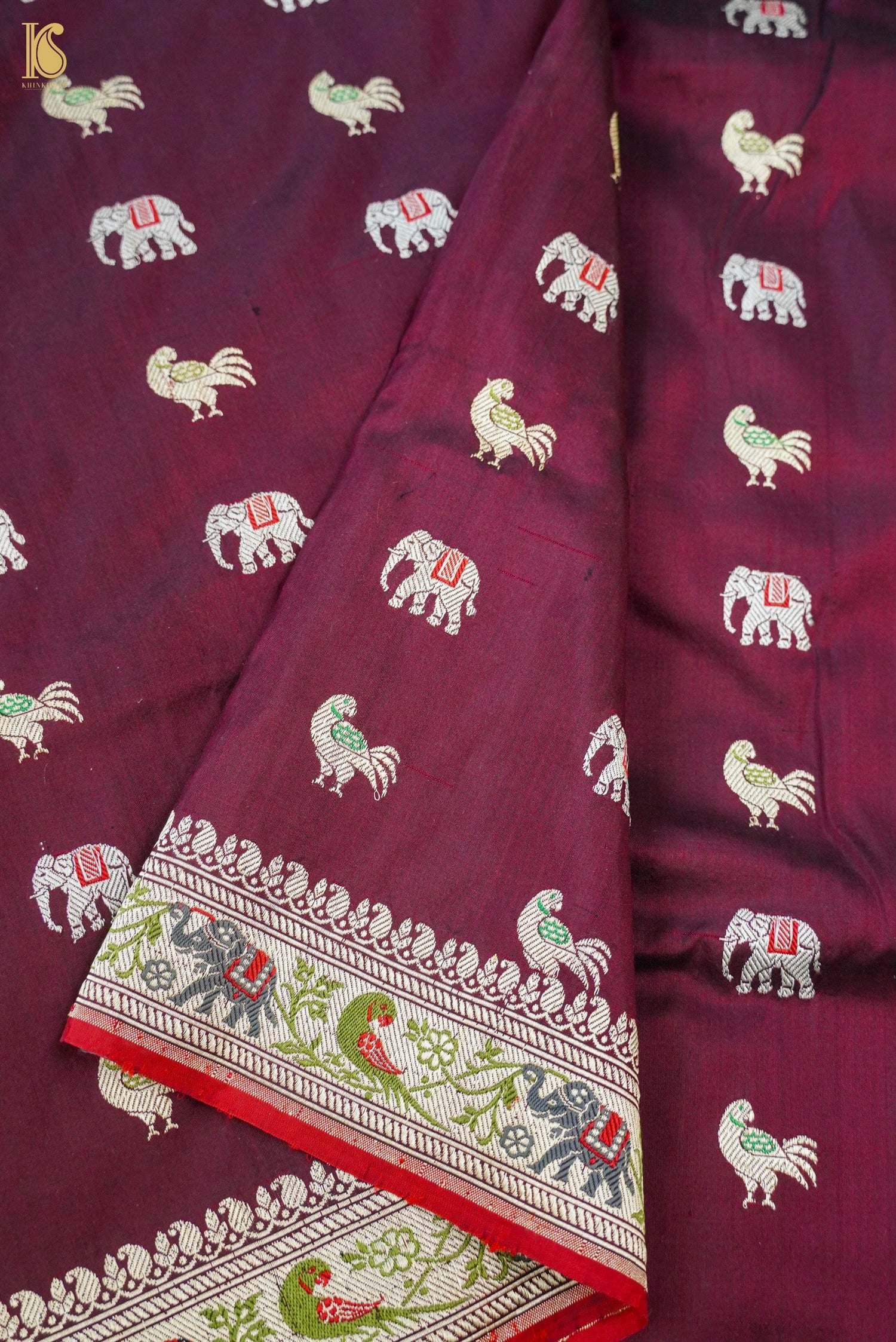 Handloom Banarasi Katan Shikargah Saree