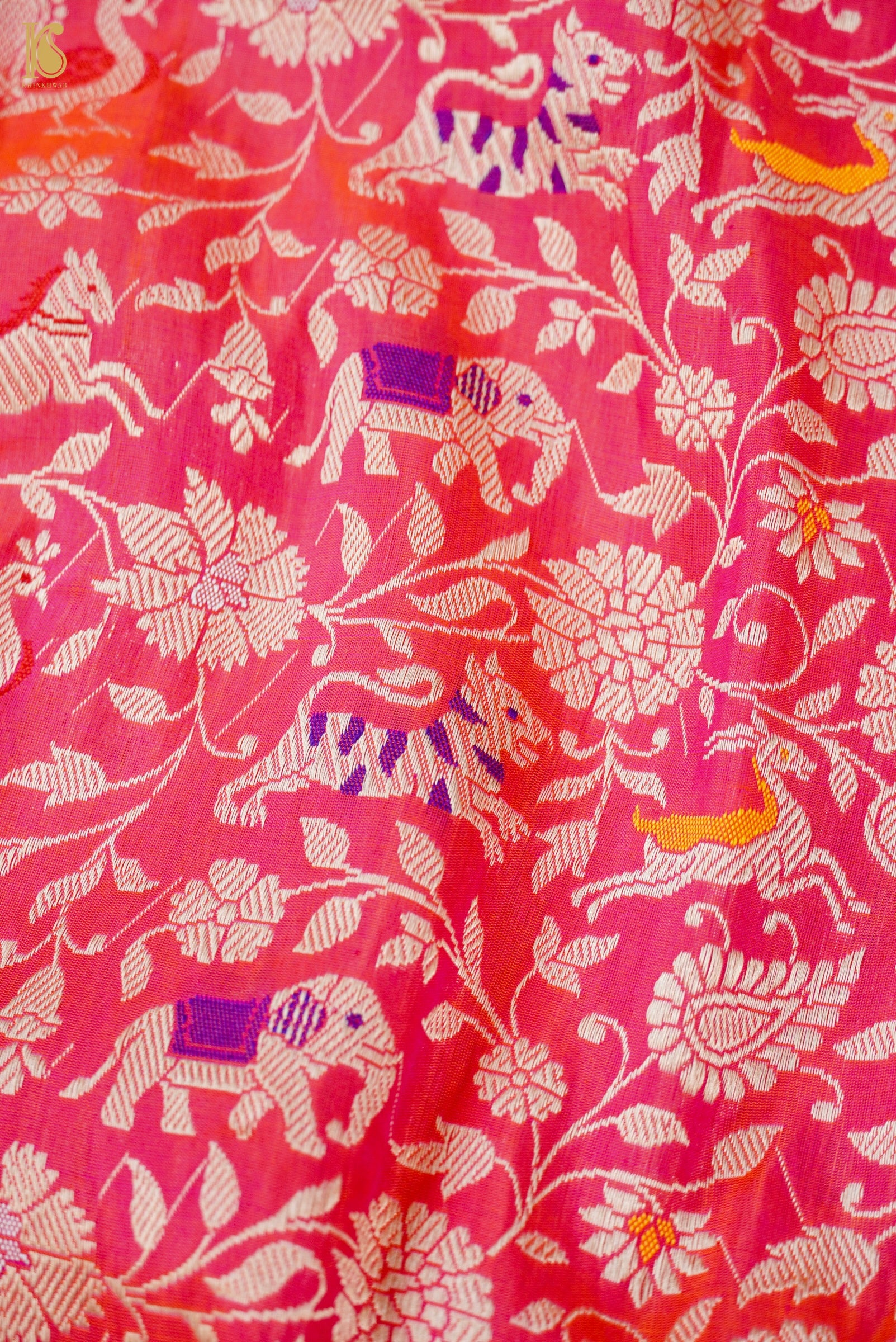 Handloom Banarasi Katan Shikargah Saree