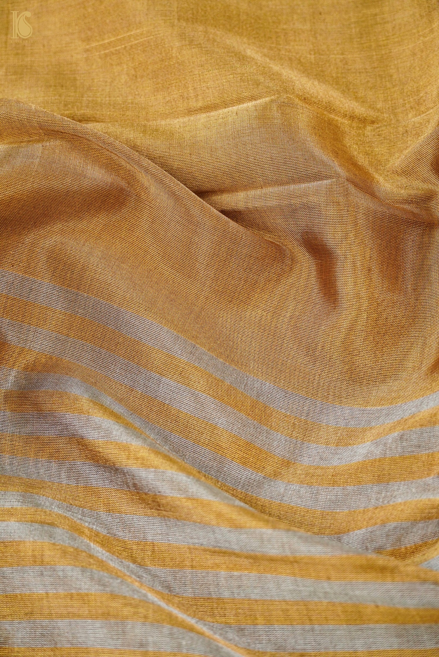 Chanderi Tissue Silk Handwoven Stripes Saree