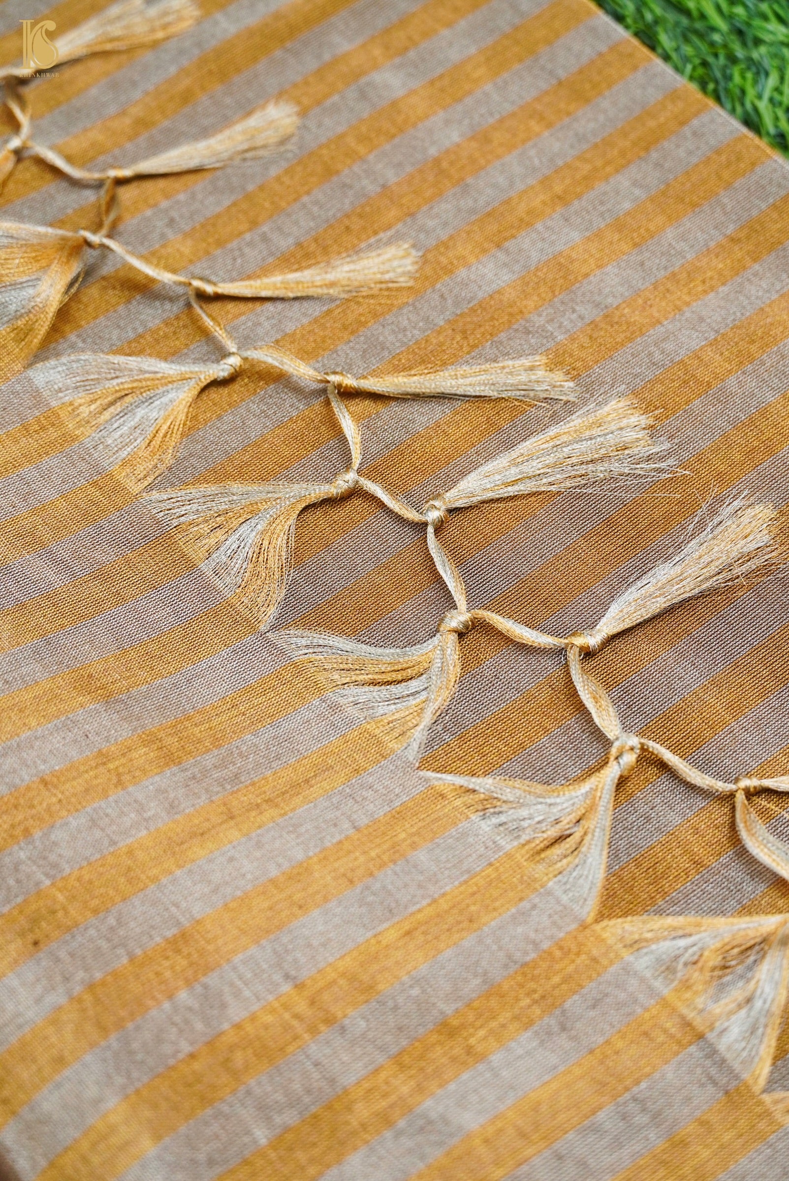 Chanderi Tissue Silk Handwoven Stripes Saree