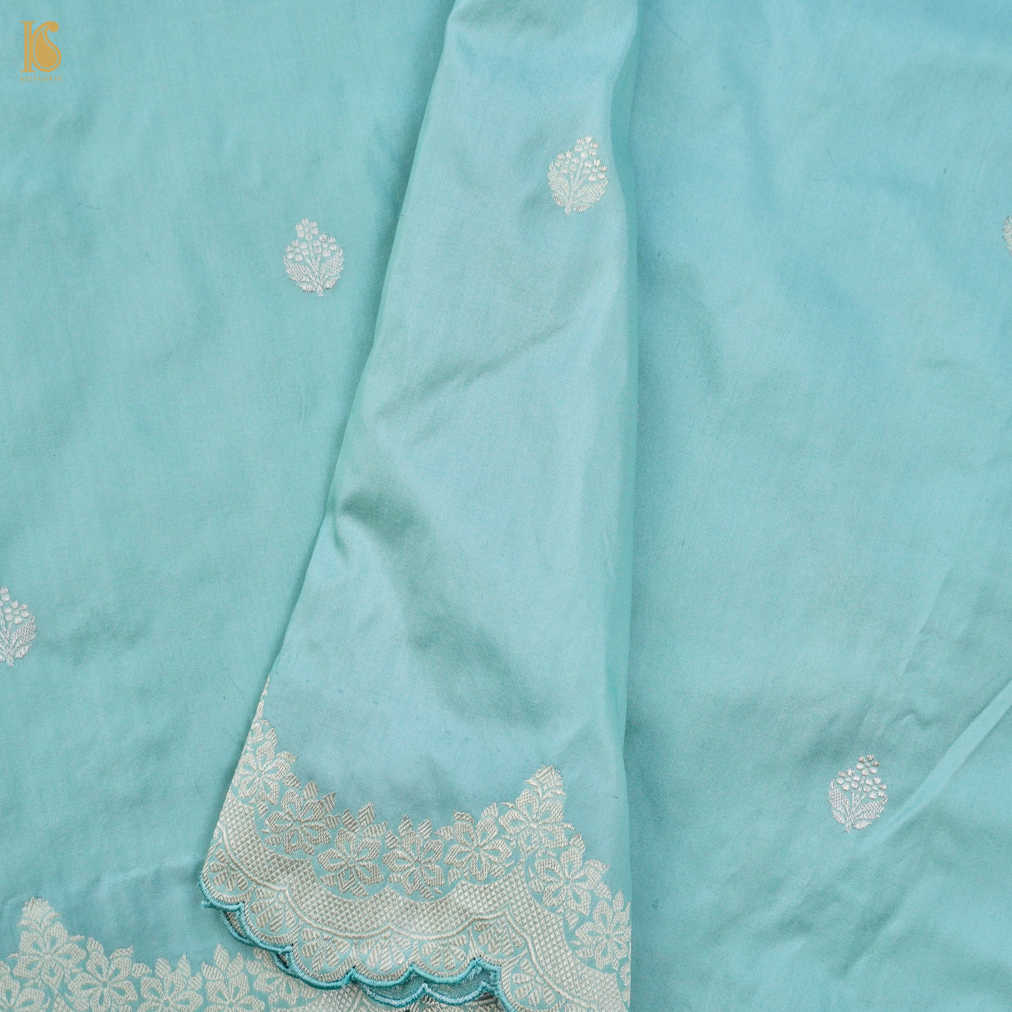 Handloom Banarasi Pure Katan Silk Scalloped Border Kadwa Saree