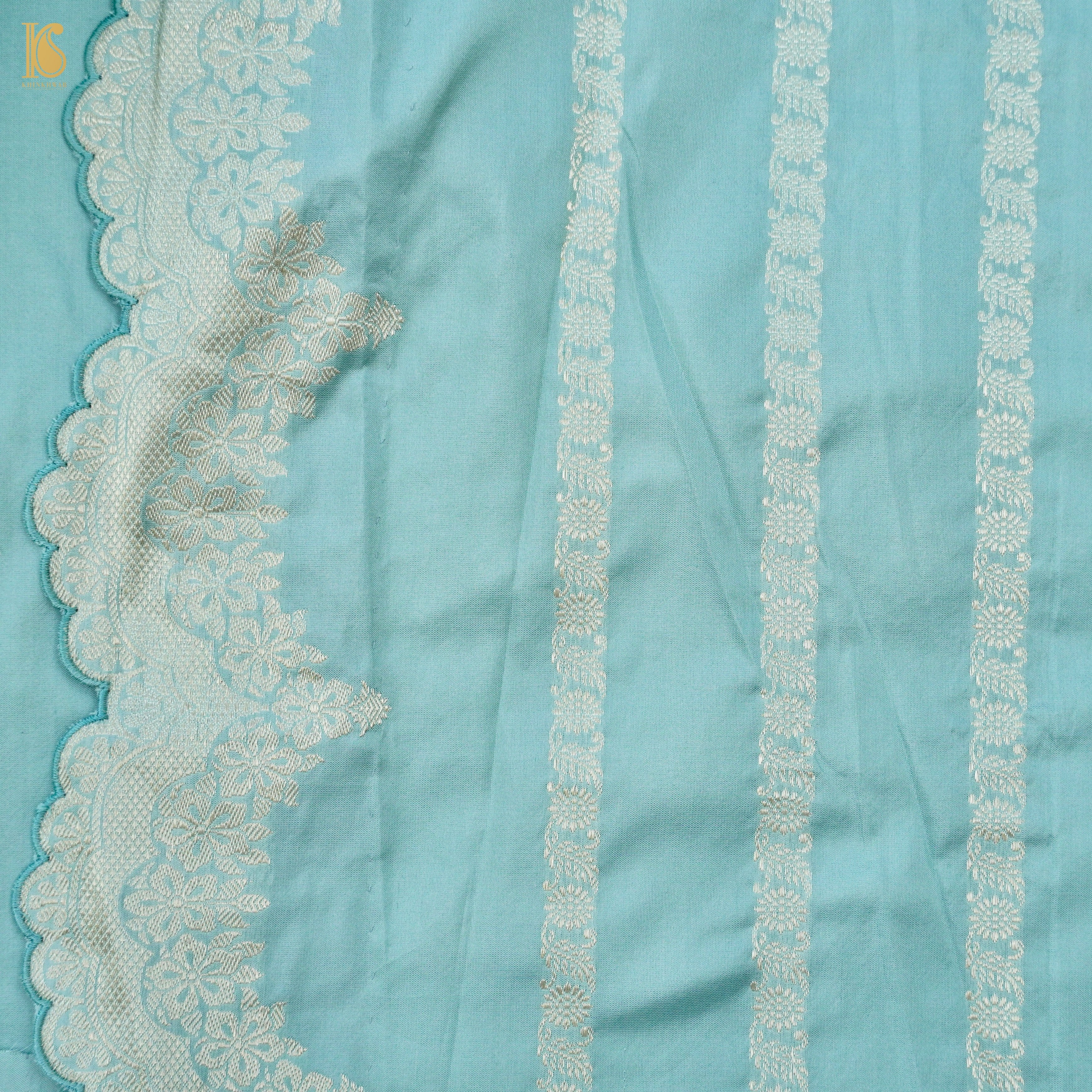 Handloom Banarasi Pure Katan Silk Scalloped Border Kadwa Saree