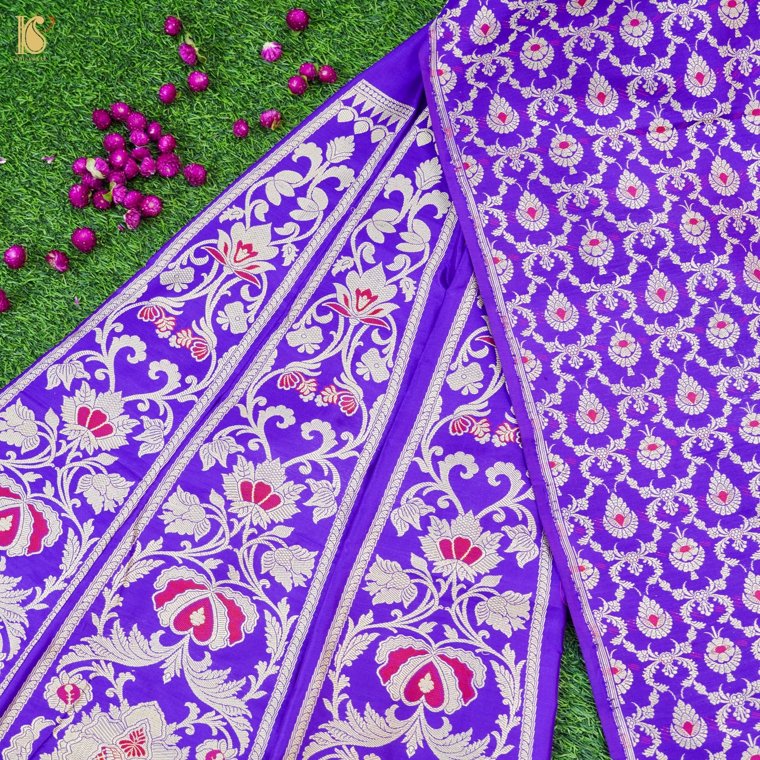 Handloom Banarasi Katan Silk Kalidar Manjari Lehenga