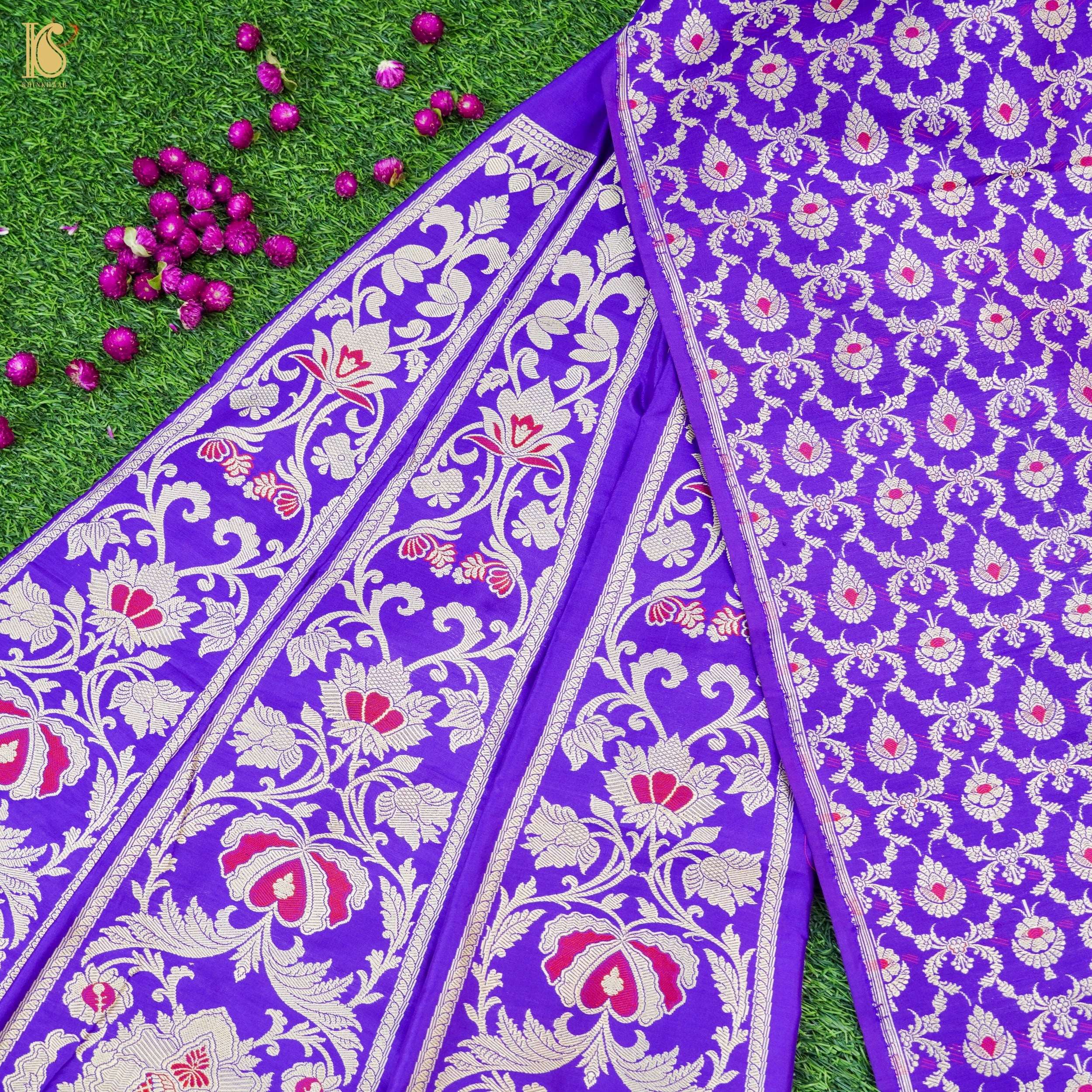 Handloom Banarasi Katan Silk Kalidar Manjari Lehenga