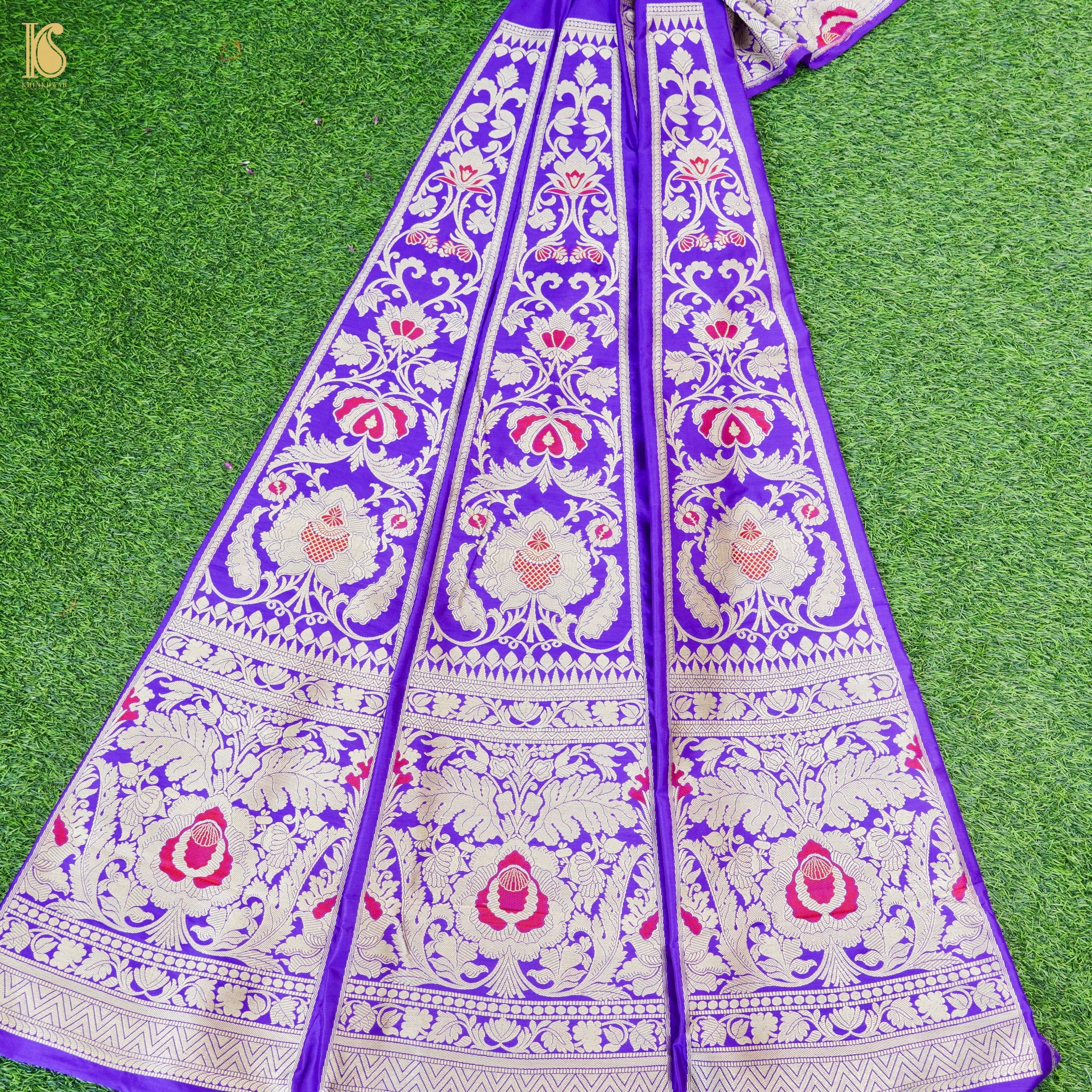 Handloom Banarasi Katan Silk Kalidar Manjari Lehenga