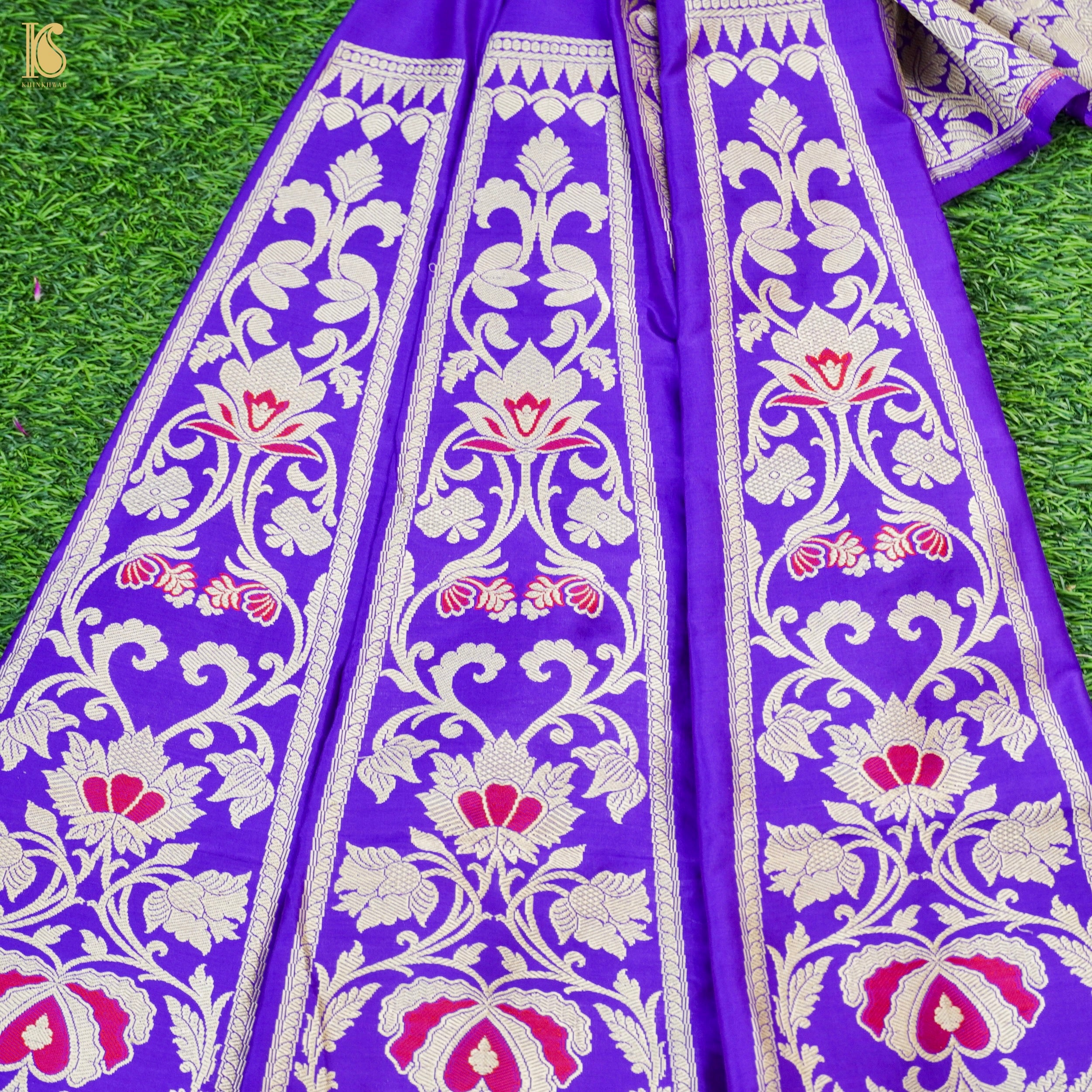 Handloom Banarasi Katan Silk Kalidar Manjari Lehenga