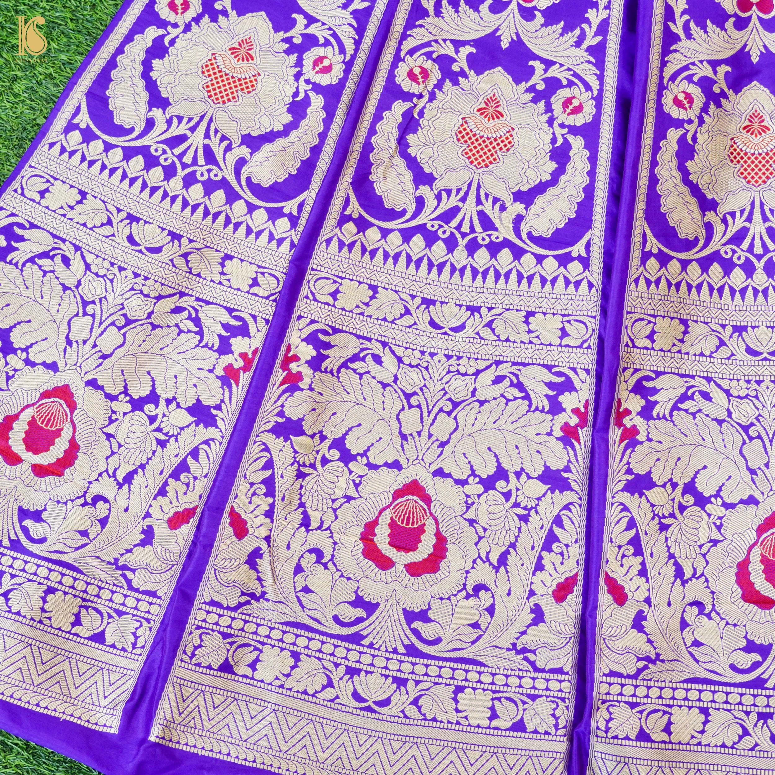 Handloom Banarasi Katan Silk Kalidar Manjari Lehenga