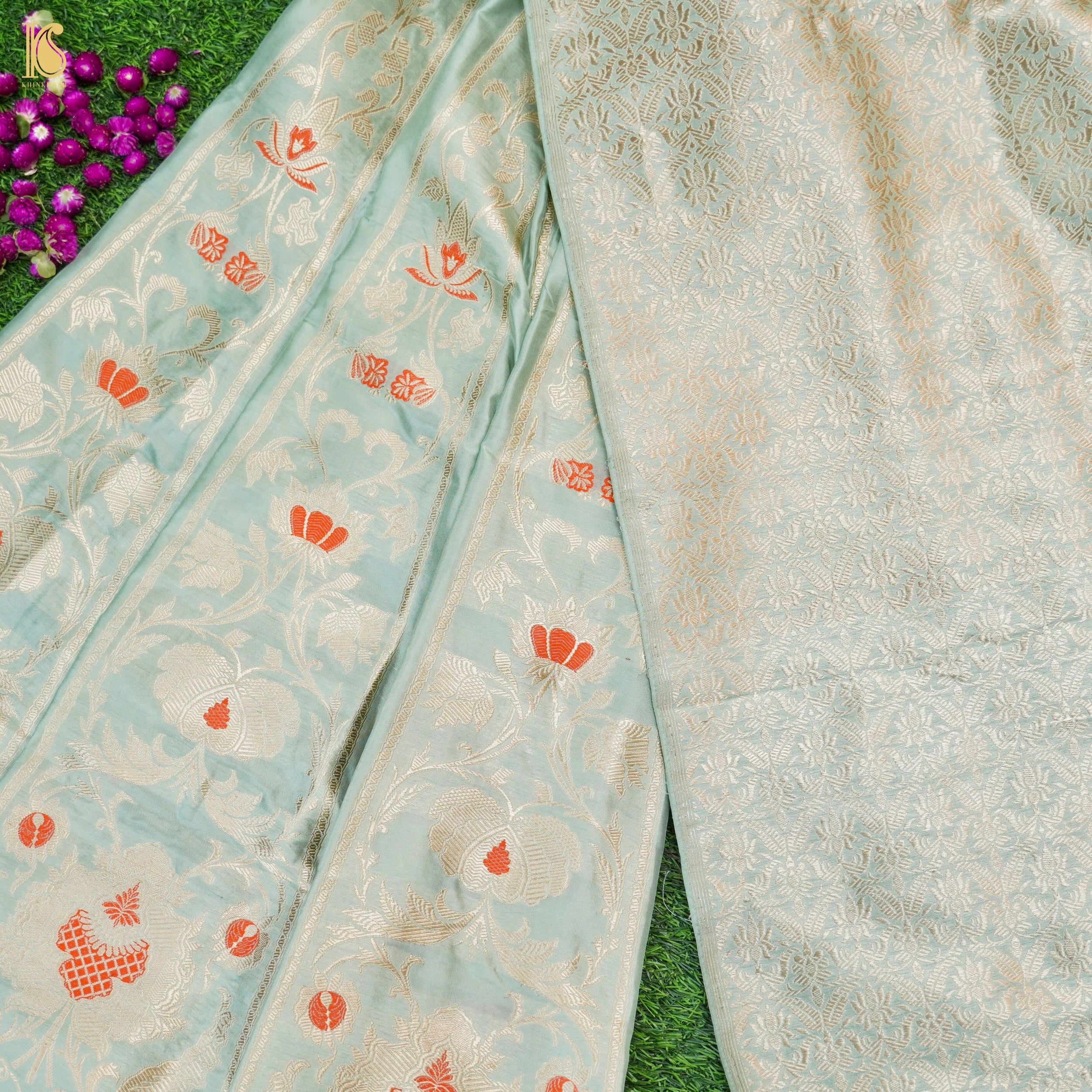 Handloom Banarasi Katan Silk Kalidar Manjari Lehenga