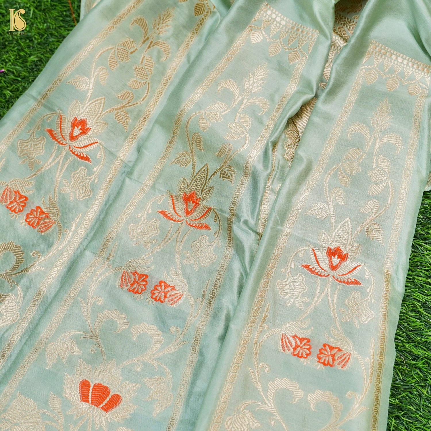 Handloom Banarasi Katan Silk Kalidar Manjari Lehenga