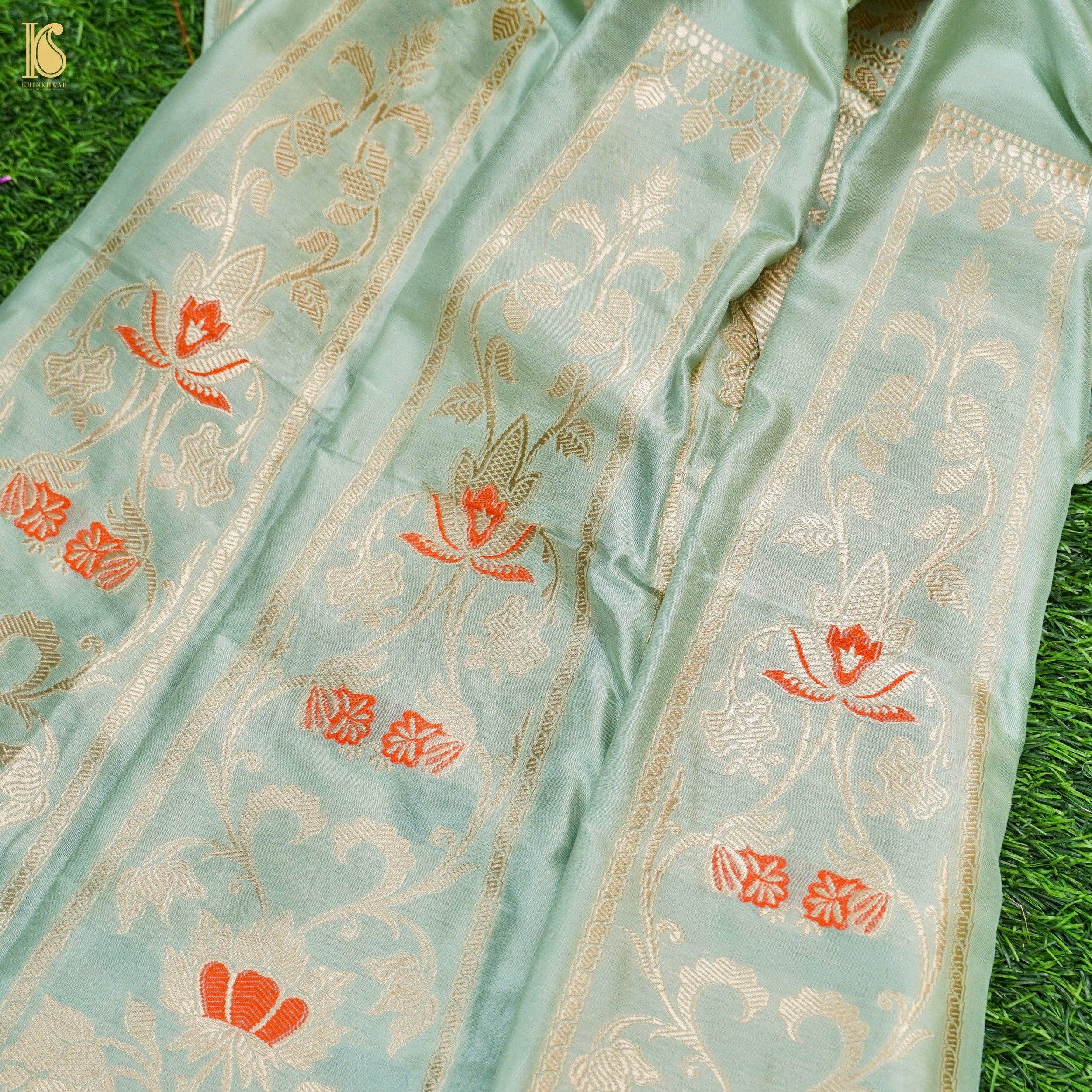 Handloom Banarasi Katan Silk Kalidar Manjari Lehenga