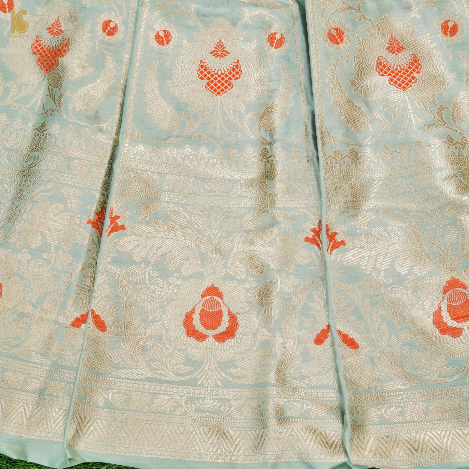 Handloom Banarasi Katan Silk Kalidar Manjari Lehenga