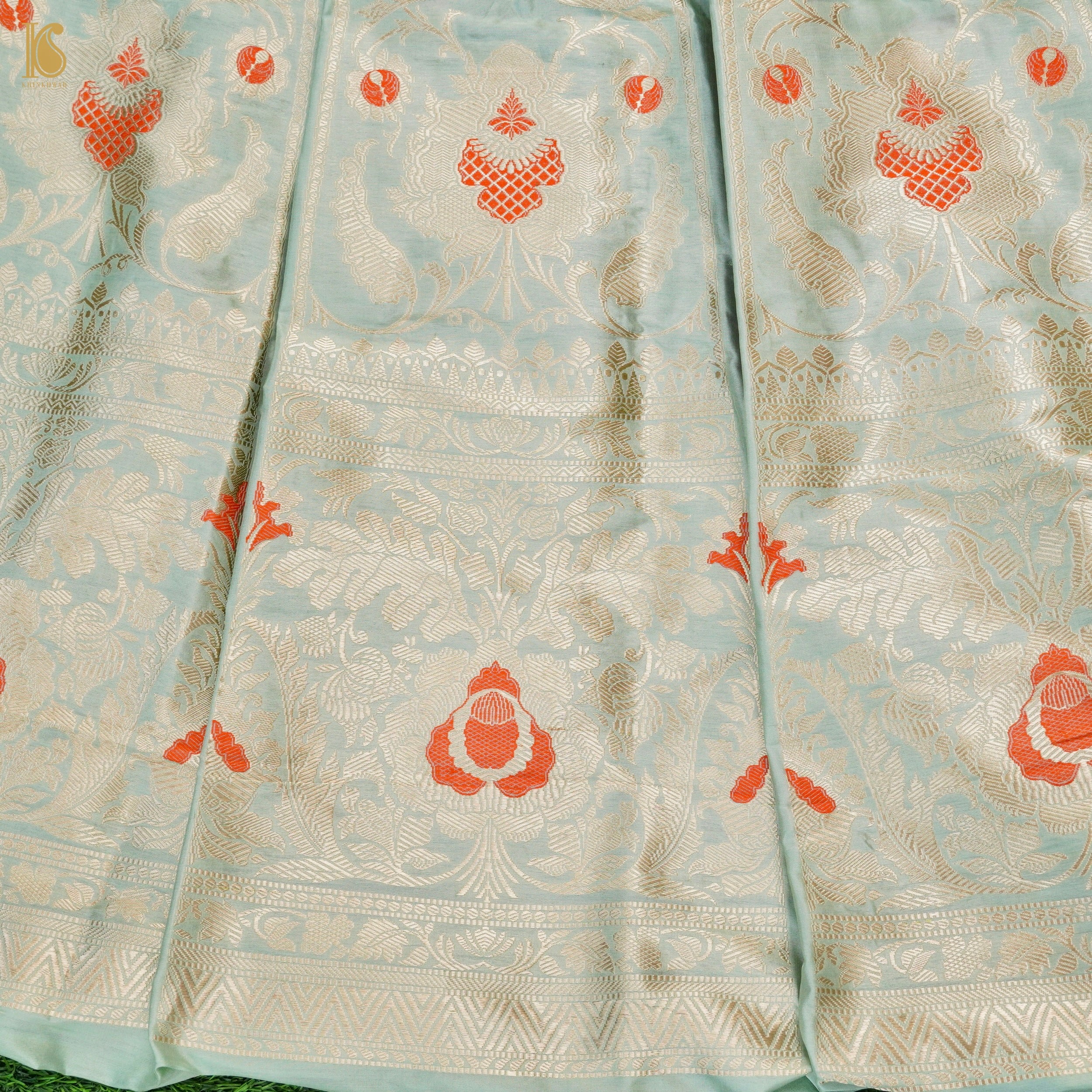Handloom Banarasi Katan Silk Kalidar Manjari Lehenga