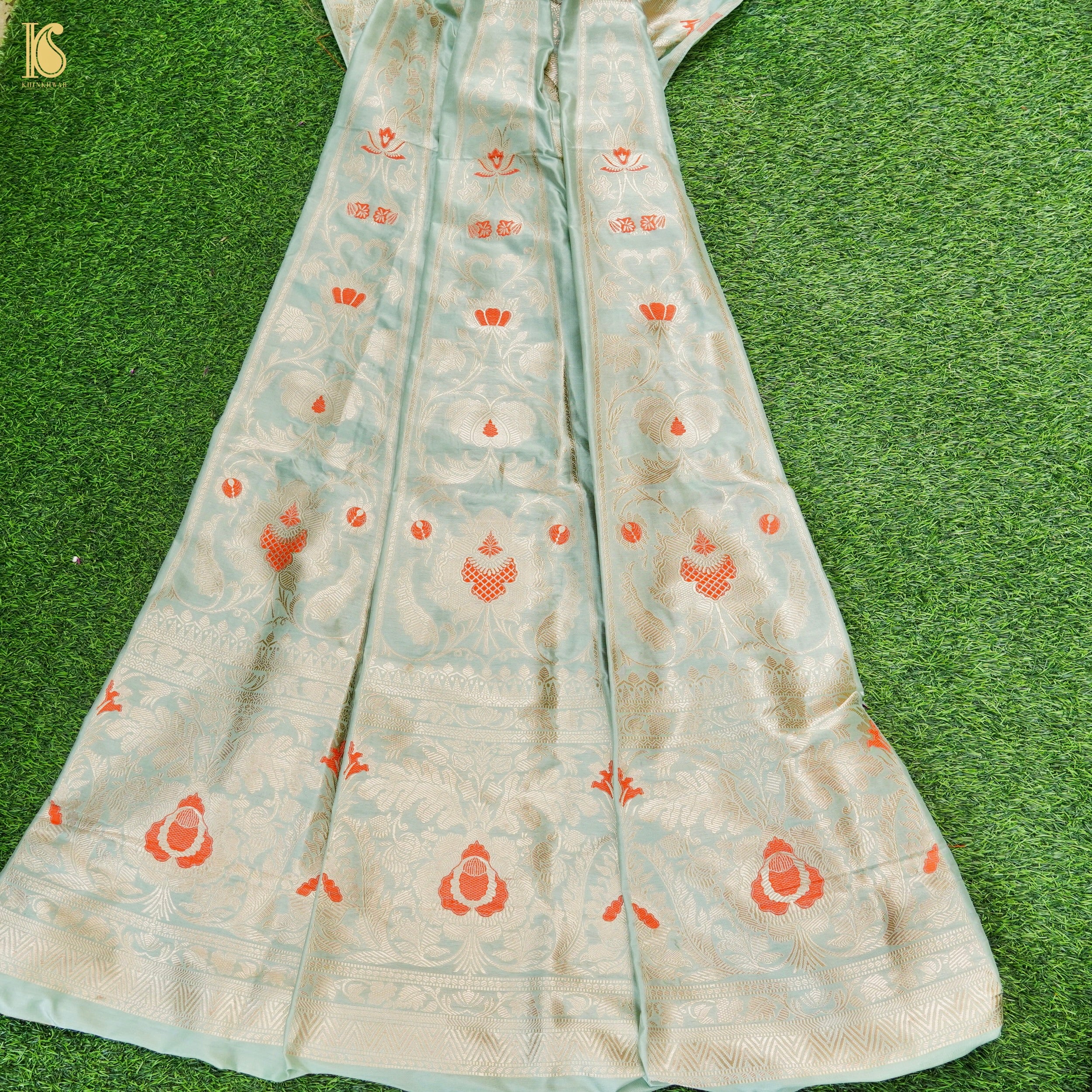 Handloom Banarasi Katan Silk Kalidar Manjari Lehenga