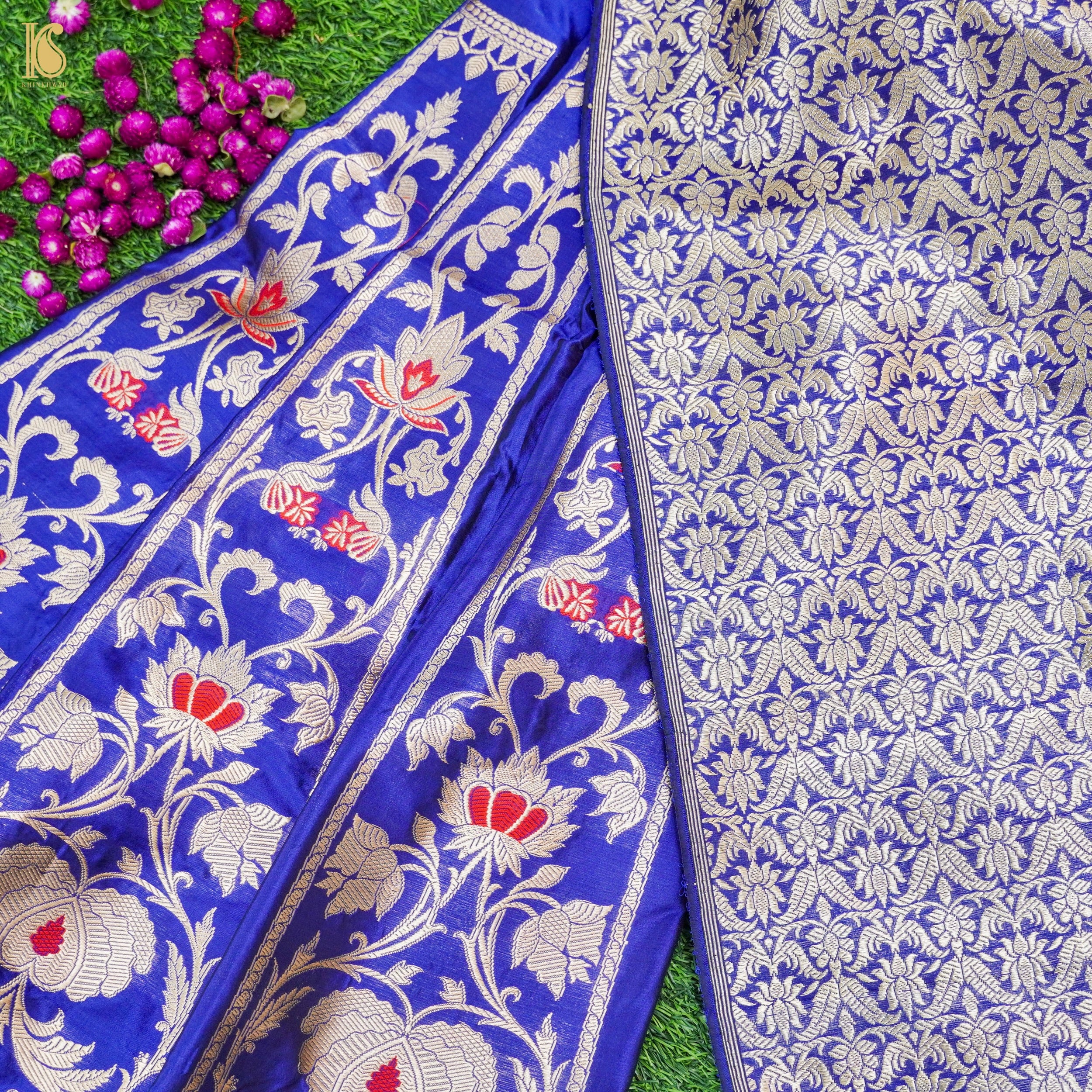 Handloom Banarasi Katan Silk Kalidar Manjari Lehenga
