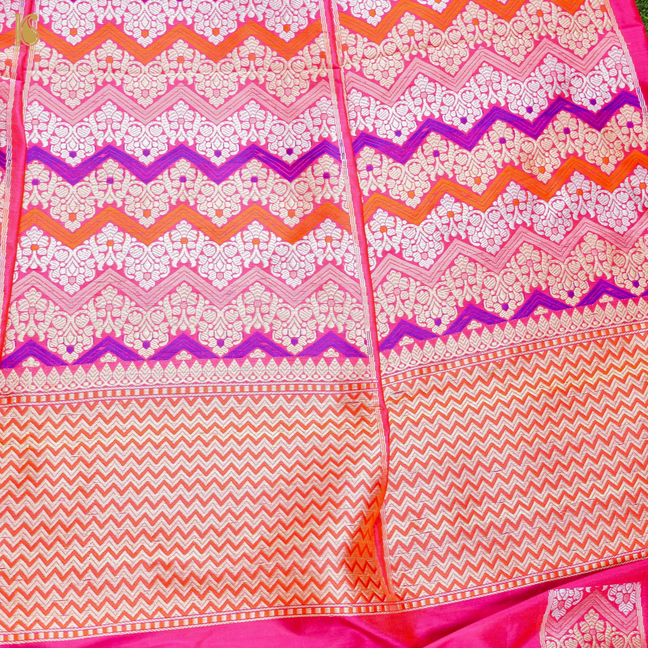 Handloom Banarasi Katan Silk Kalidar Rangtaal Lehenga