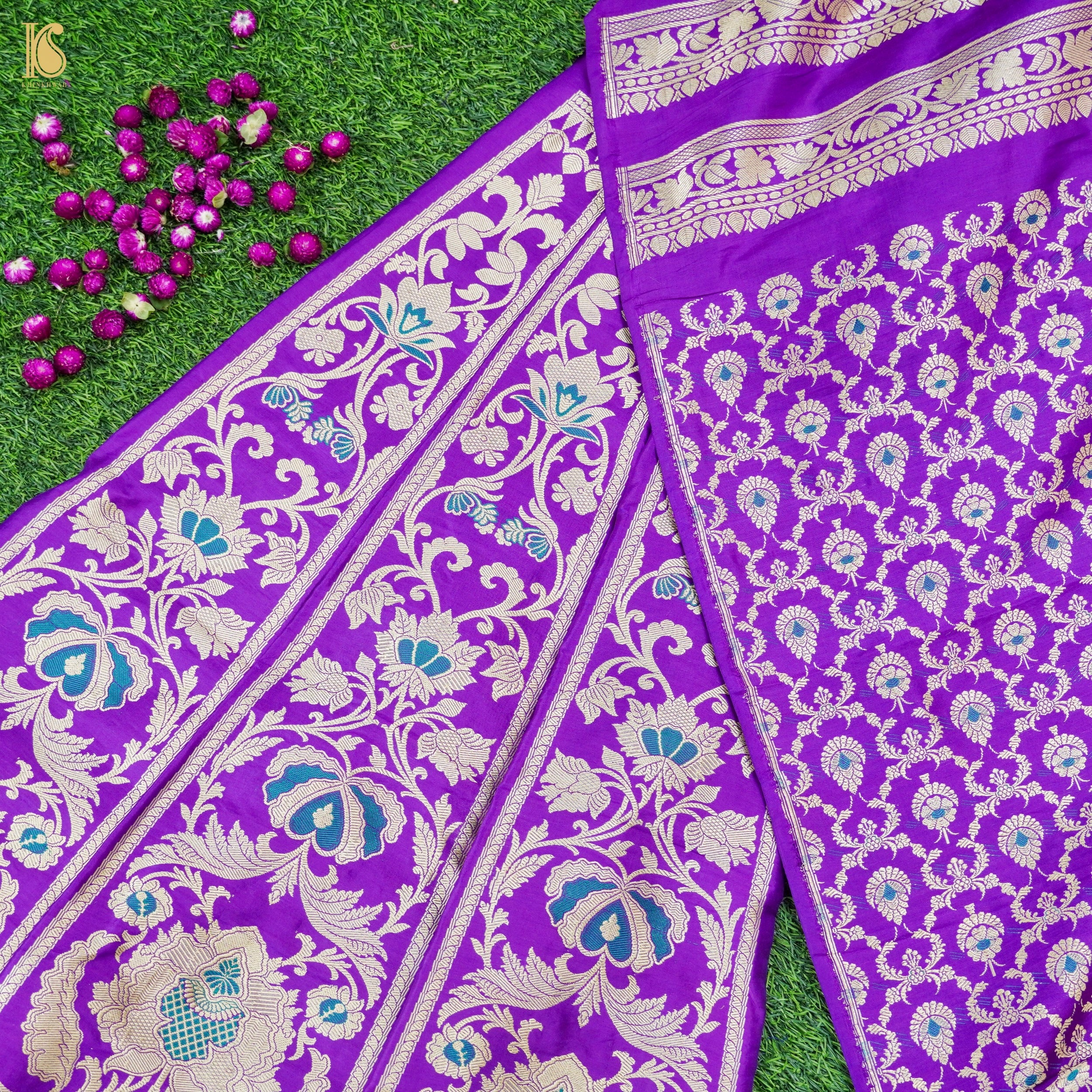 Handloom Banarasi Katan Silk Kalidar Manjari Lehenga
