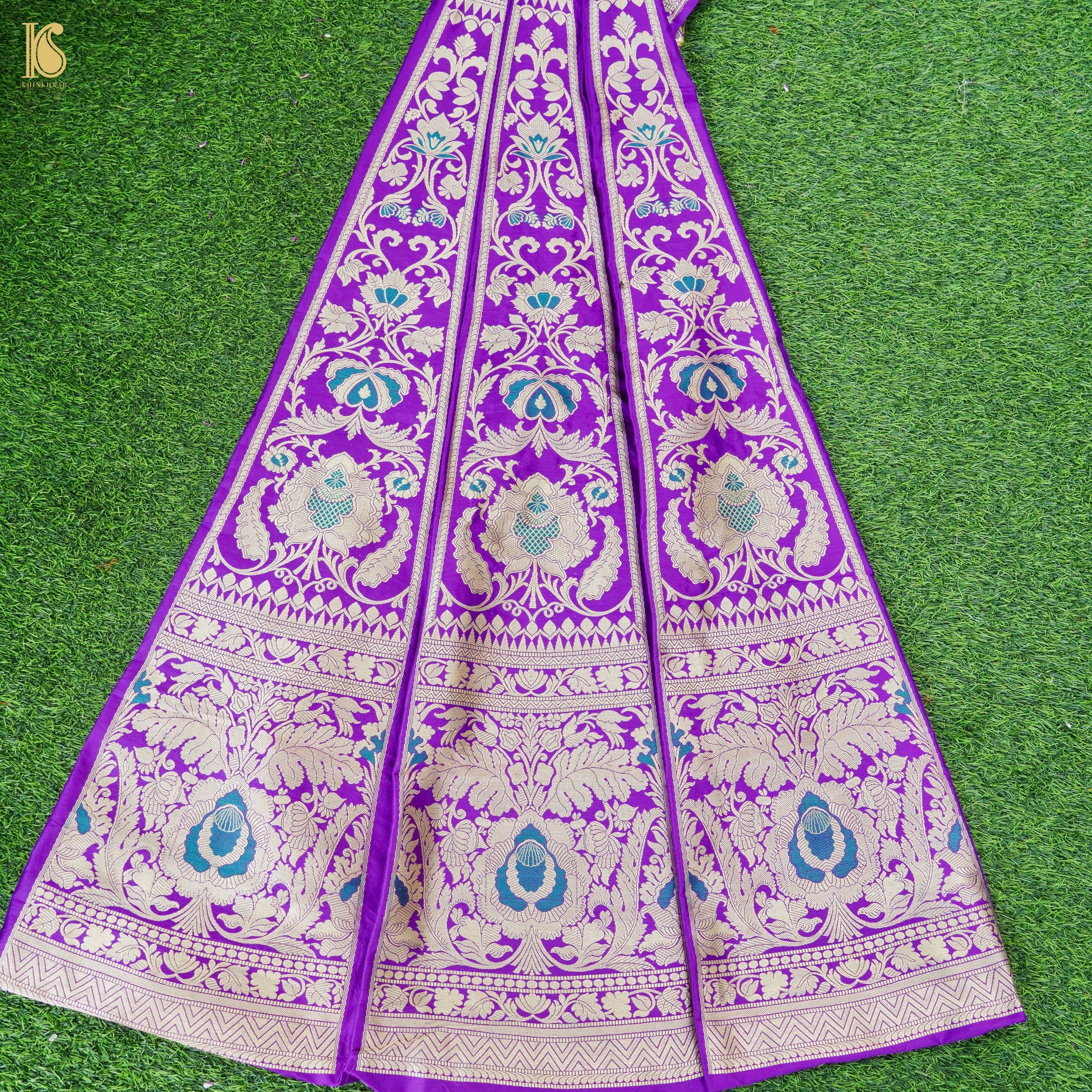 Handloom Banarasi Katan Silk Kalidar Manjari Lehenga