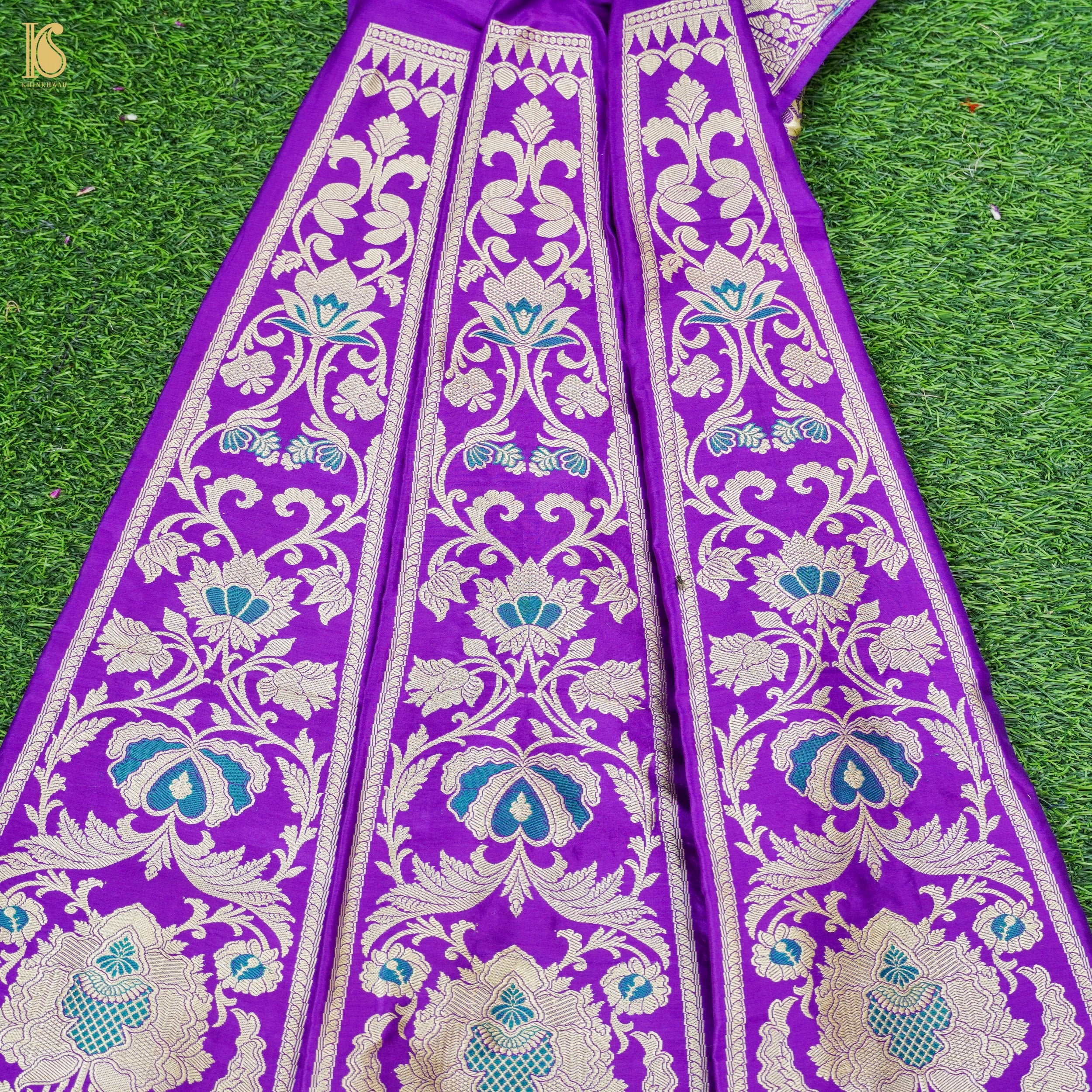 Handloom Banarasi Katan Silk Kalidar Manjari Lehenga