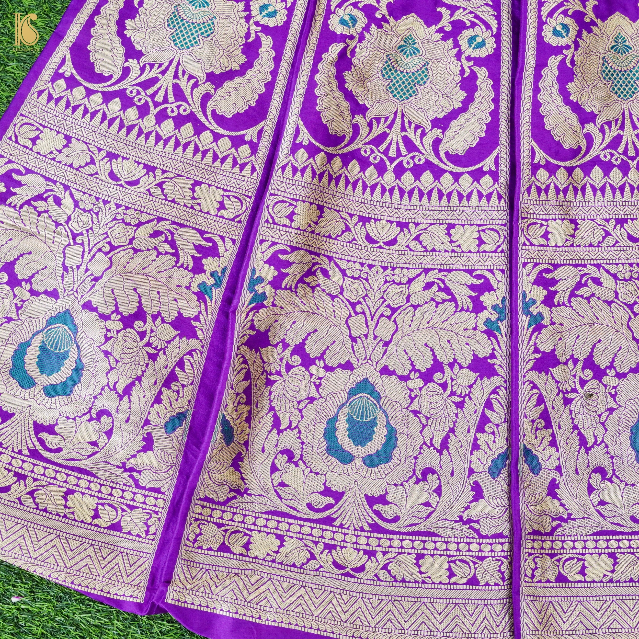Handloom Banarasi Katan Silk Kalidar Manjari Lehenga