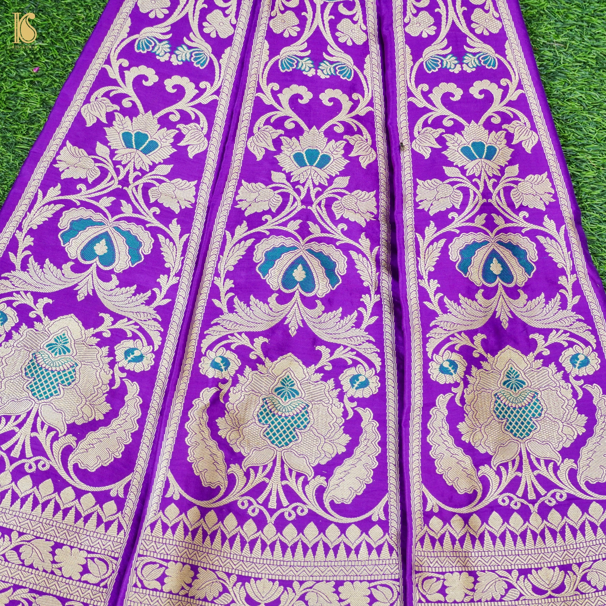 Handloom Banarasi Katan Silk Kalidar Manjari Lehenga