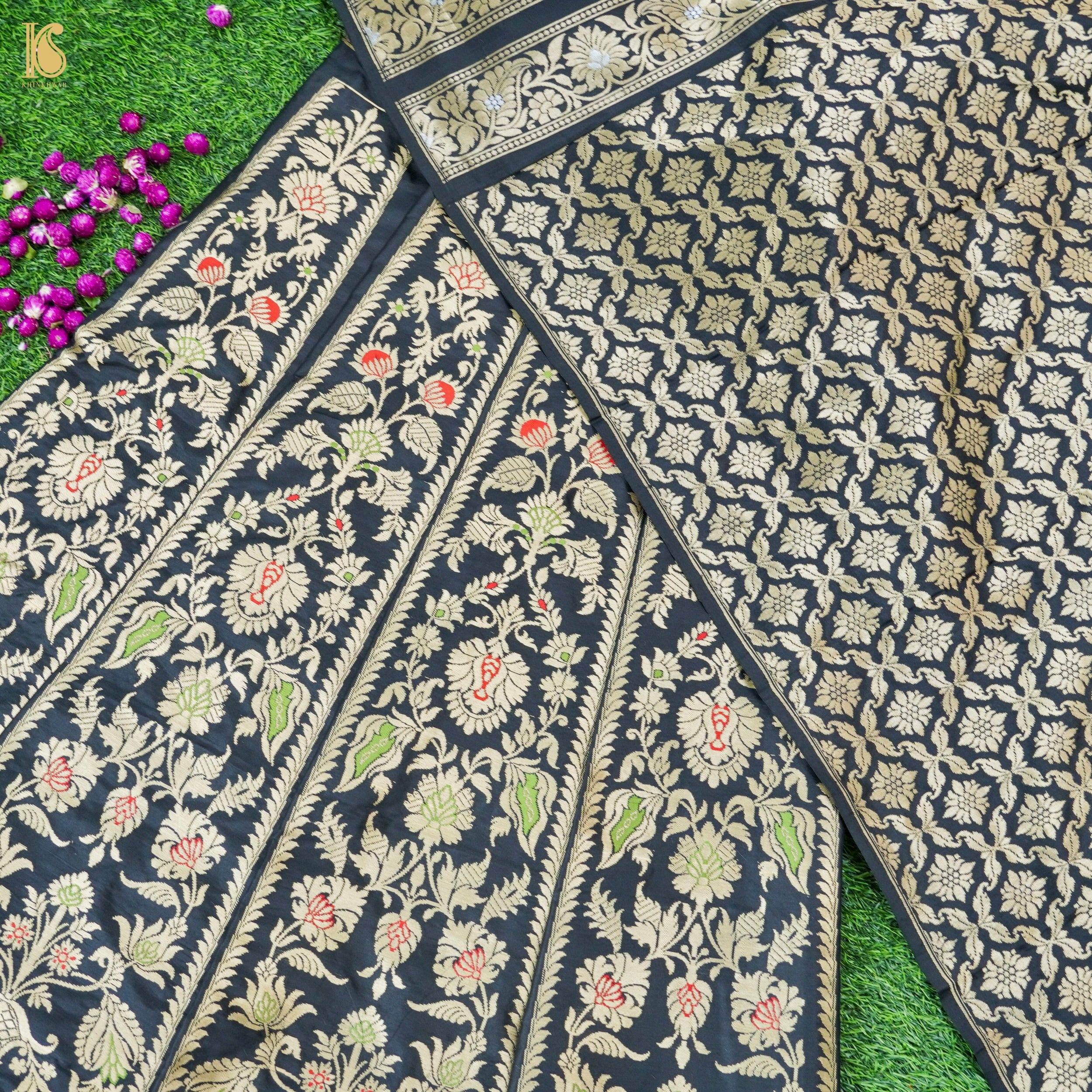Handloom Banarasi Katan Silk Kalidar Gulnar Lehenga