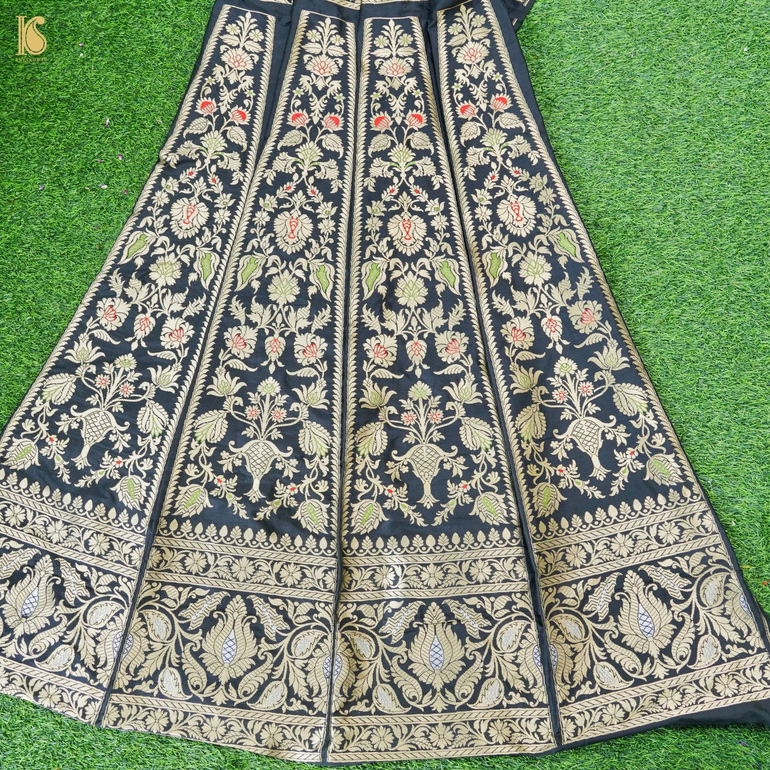 Handloom Banarasi Katan Silk Kalidar Gulnar Lehenga
